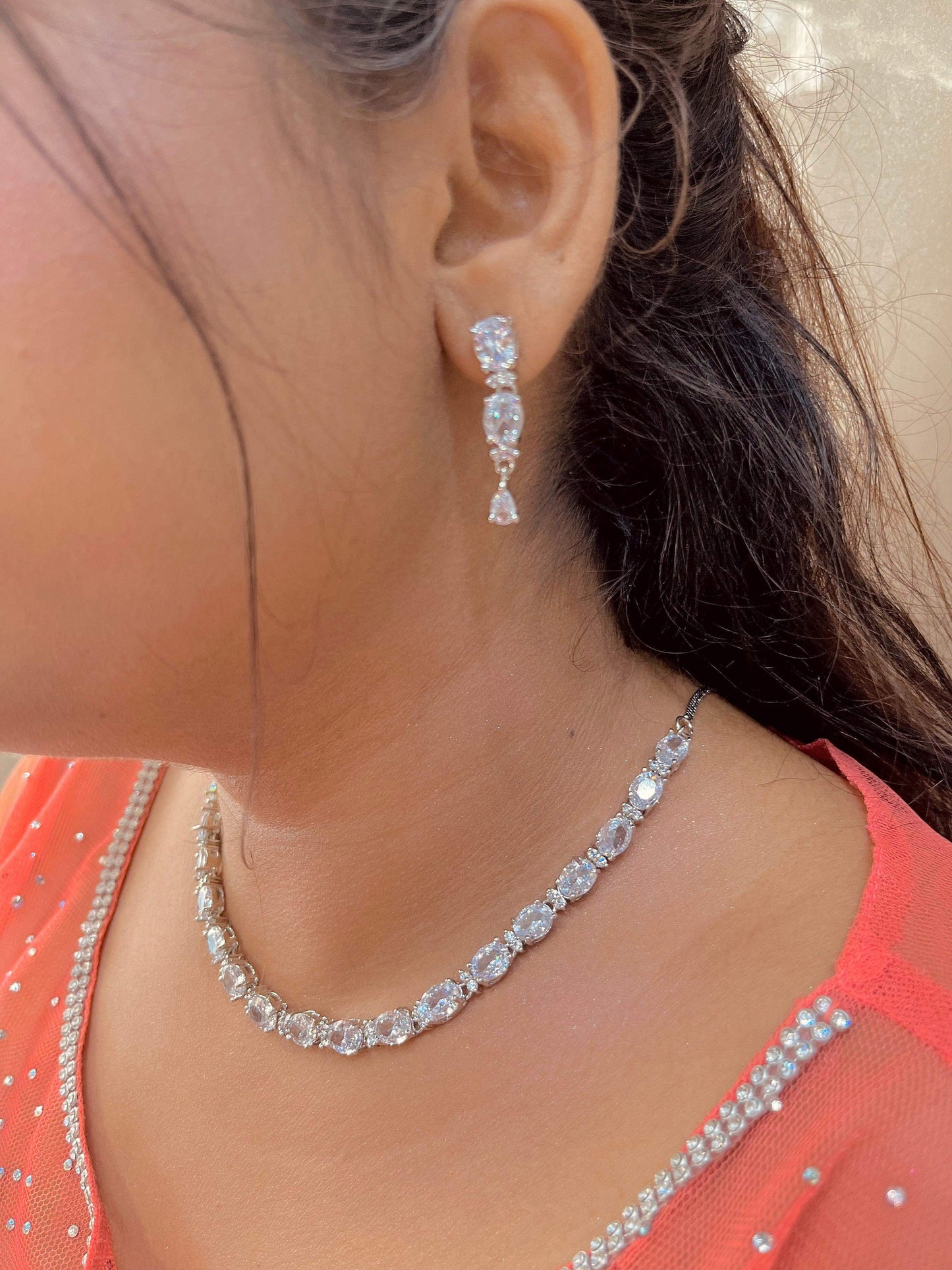 Zircon Necklace Set 333422 - Vijay & Sons