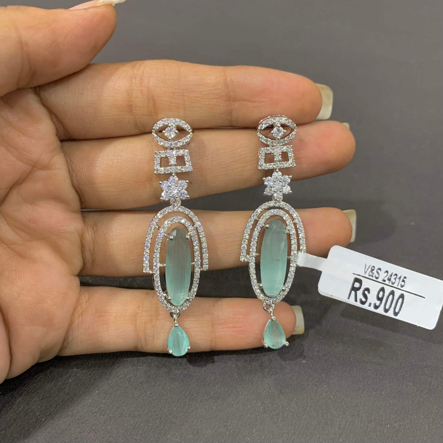 Zircon Earrings 466777 - Vijay & Sons