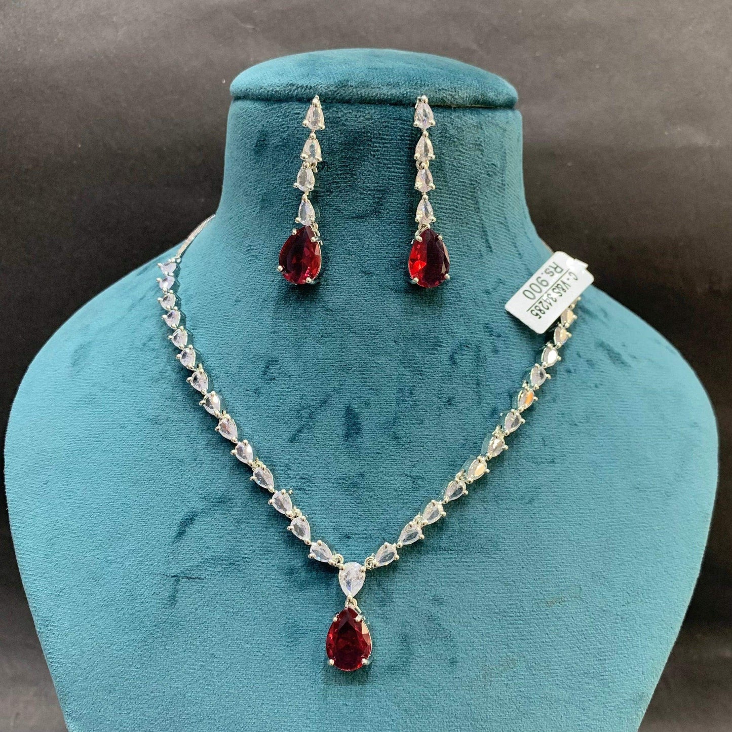 Zircon Necklace Set 478465 - Vijay & Sons