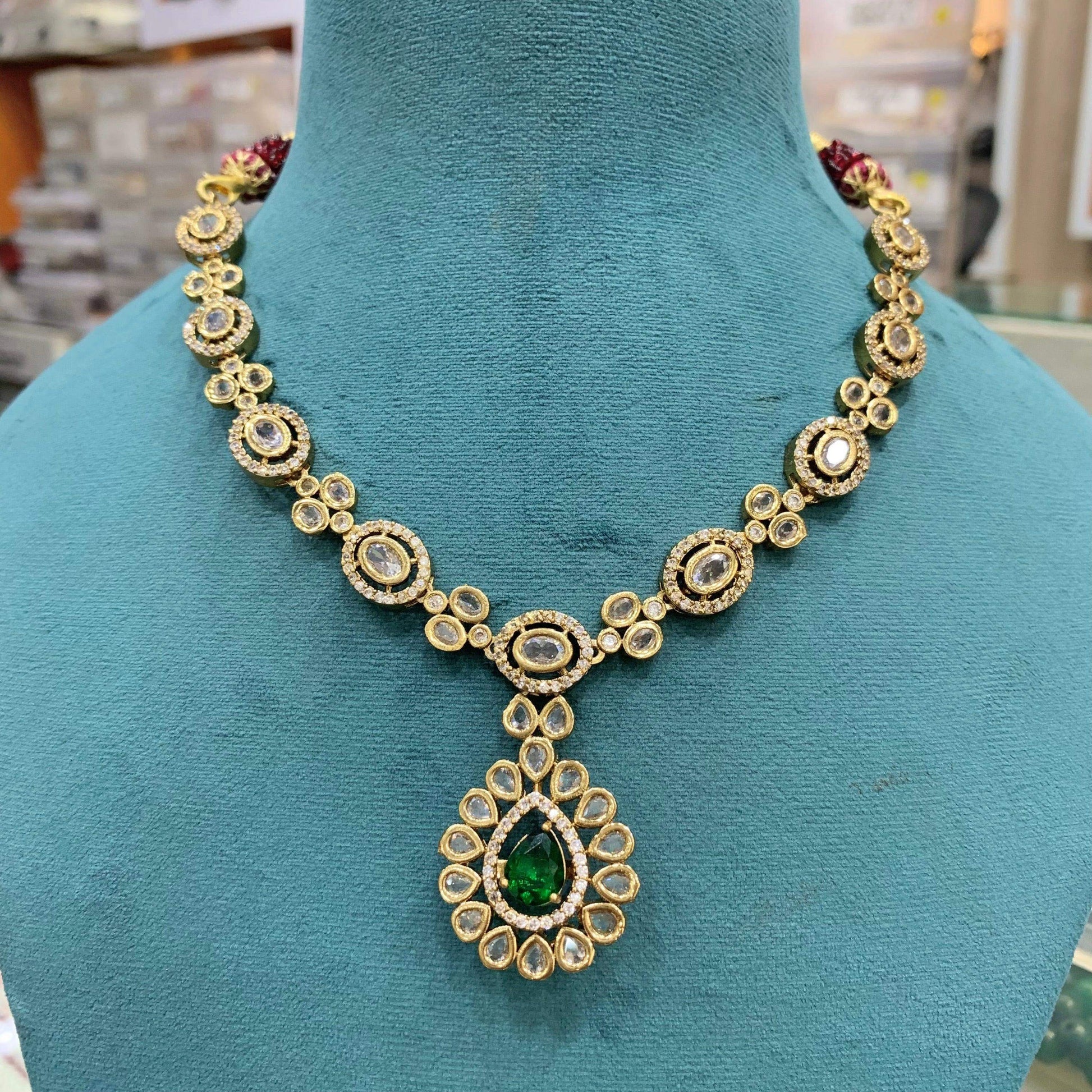 Zircon Necklace Set 468356 - Vijay & Sons