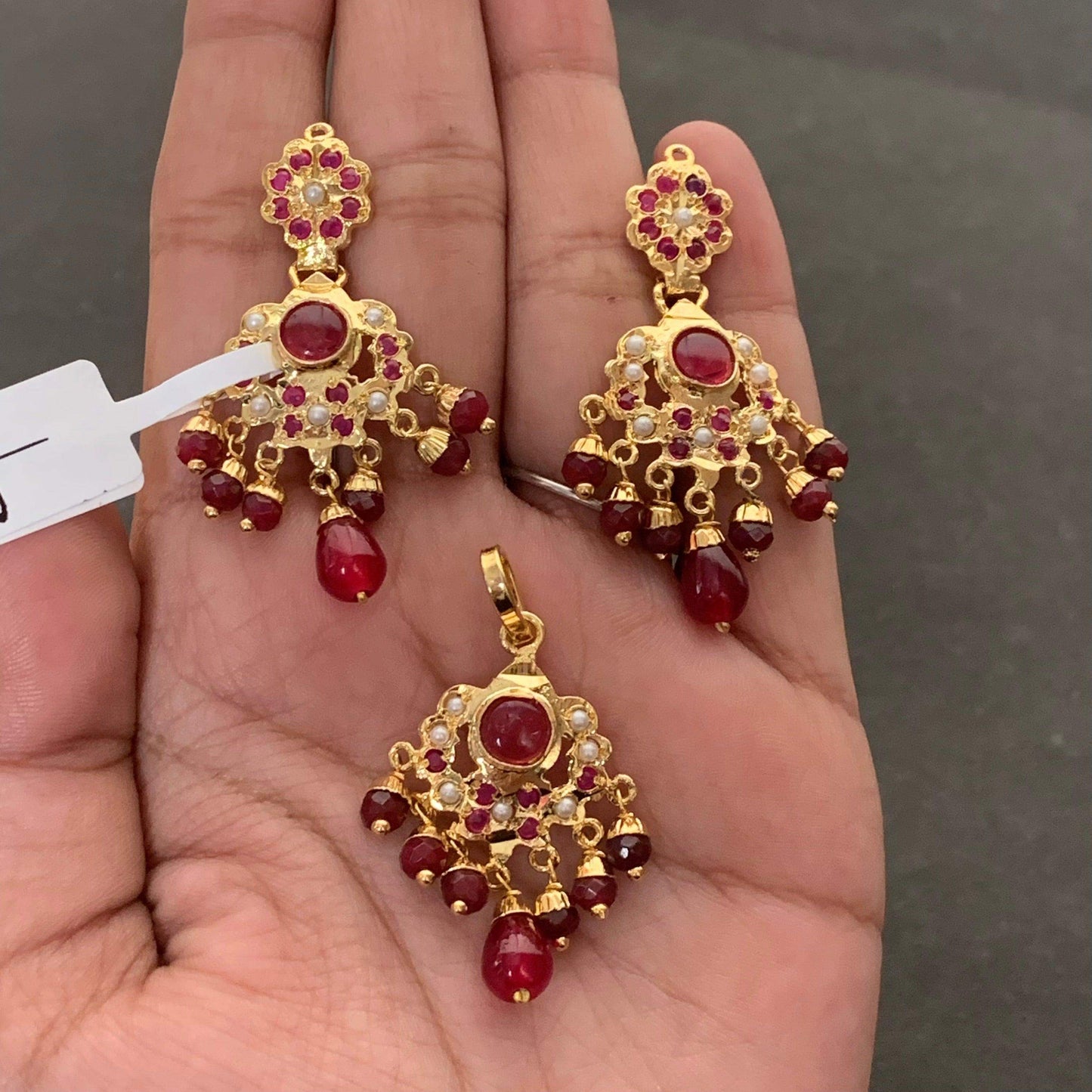 Jadau pendant set 819683 - Vijay & Sons