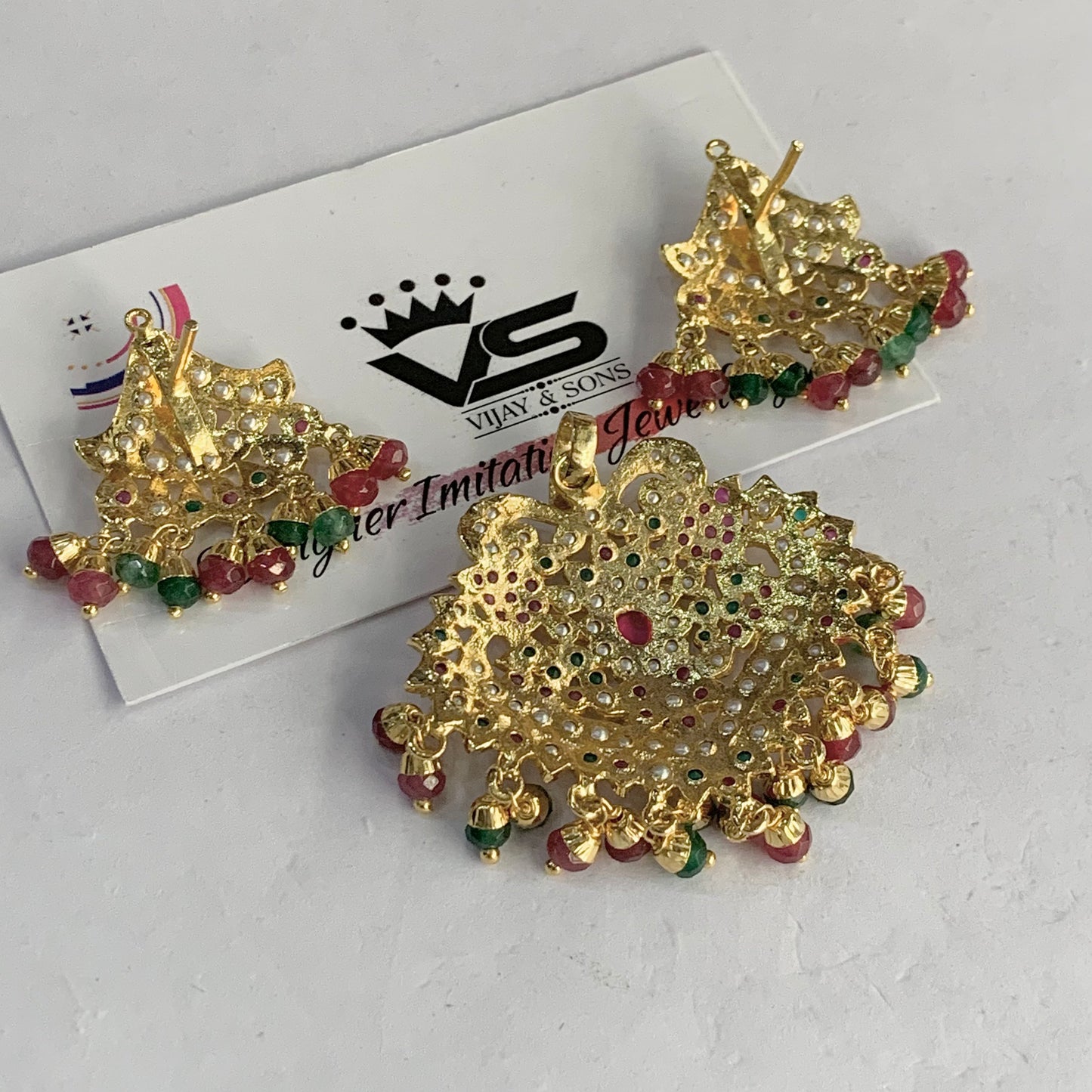 Jadau pendant sets 457754567 - Vijay & Sons