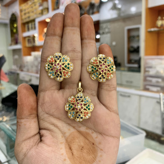 Jadau Pendant set 759270 - Vijay & Sons