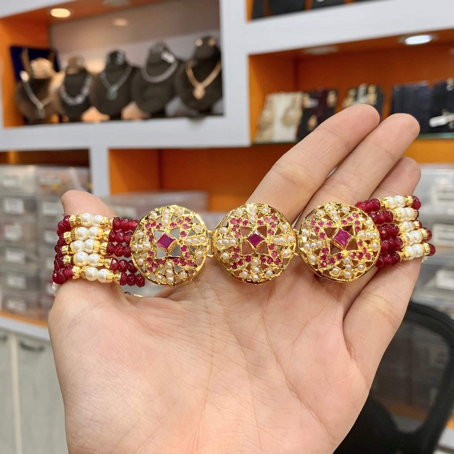Jadau Necklace Set 676545 - Vijay & Sons