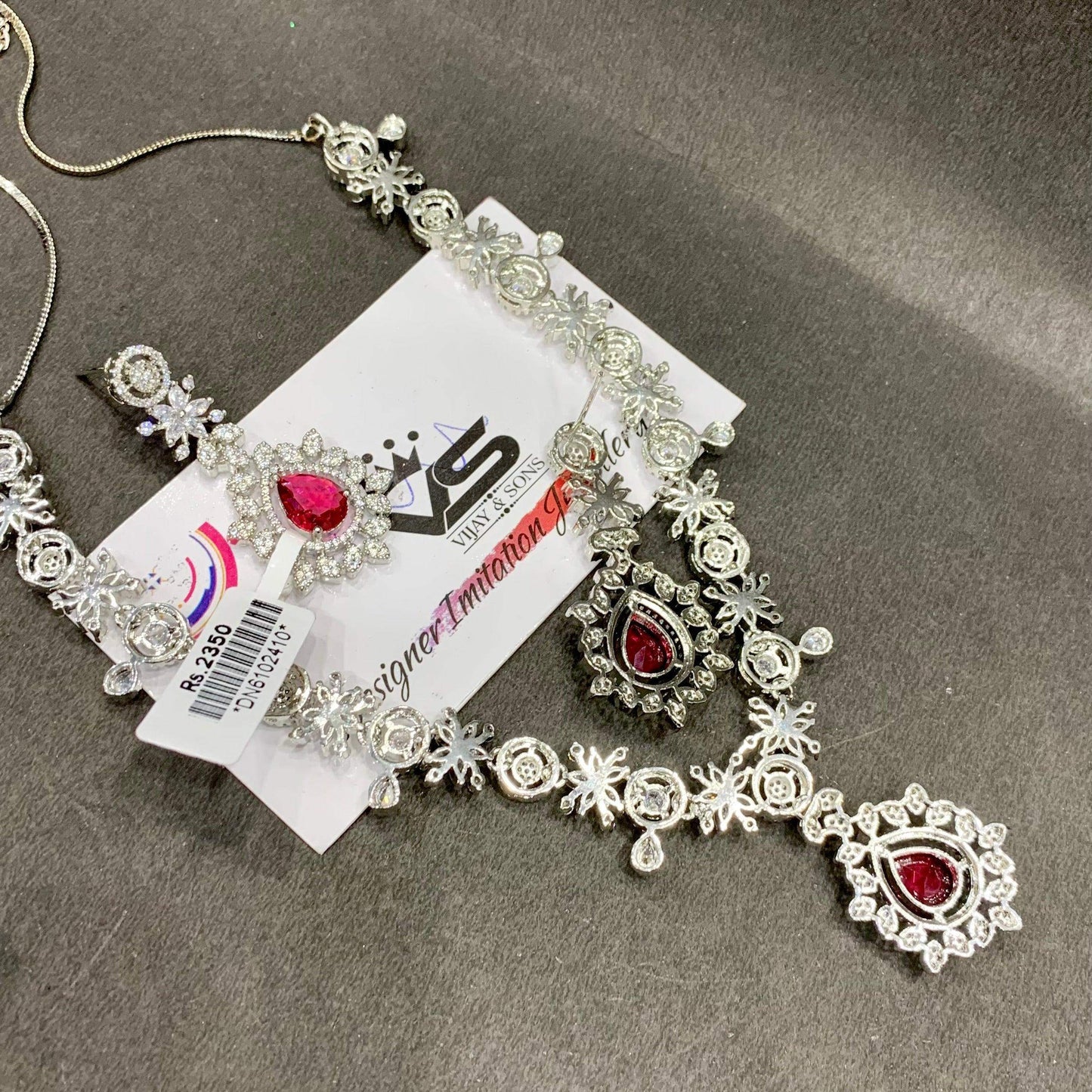 Zircon Necklace Set 478460 - Vijay & Sons