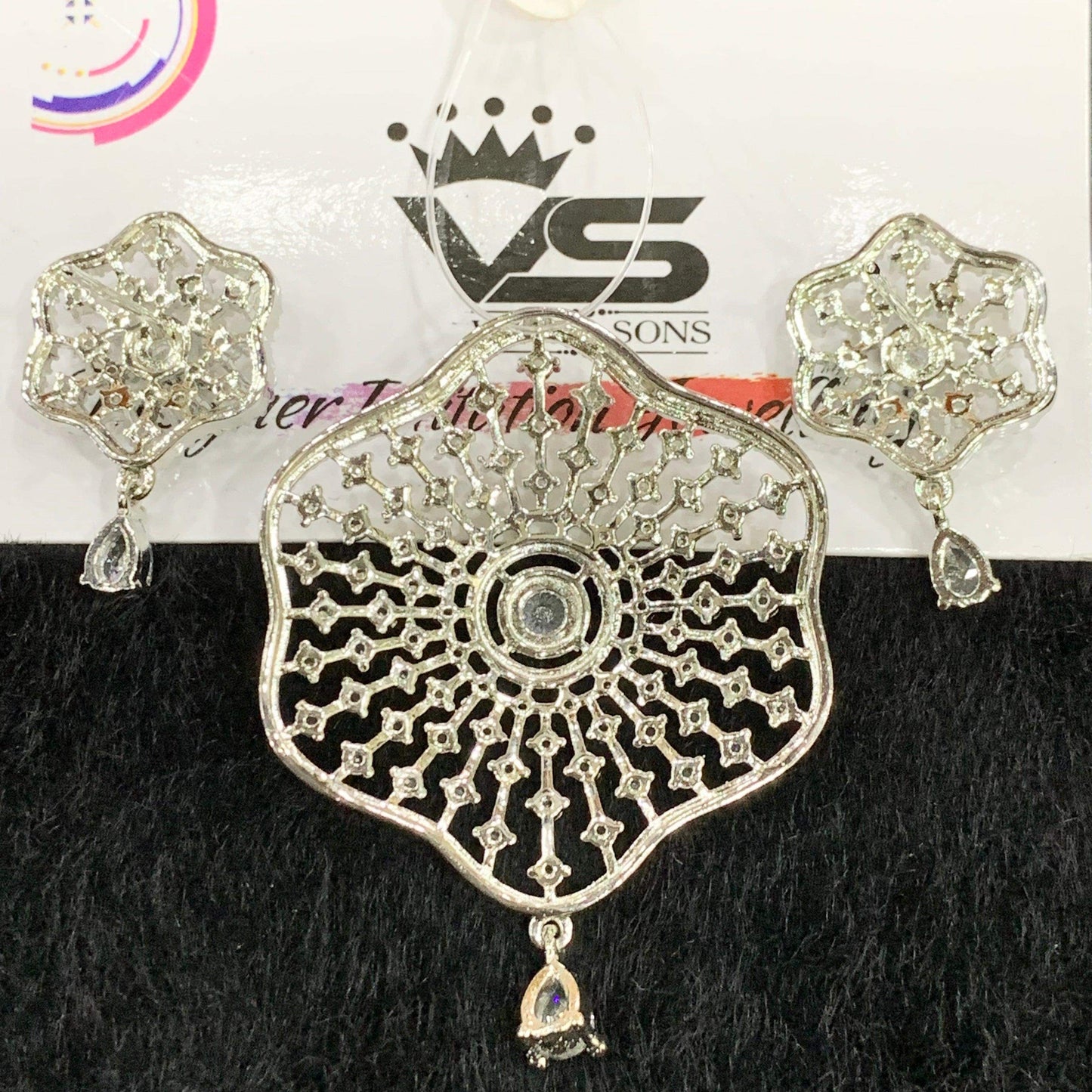 Zircon Pendant Sets 526737 - Vijay & Sons