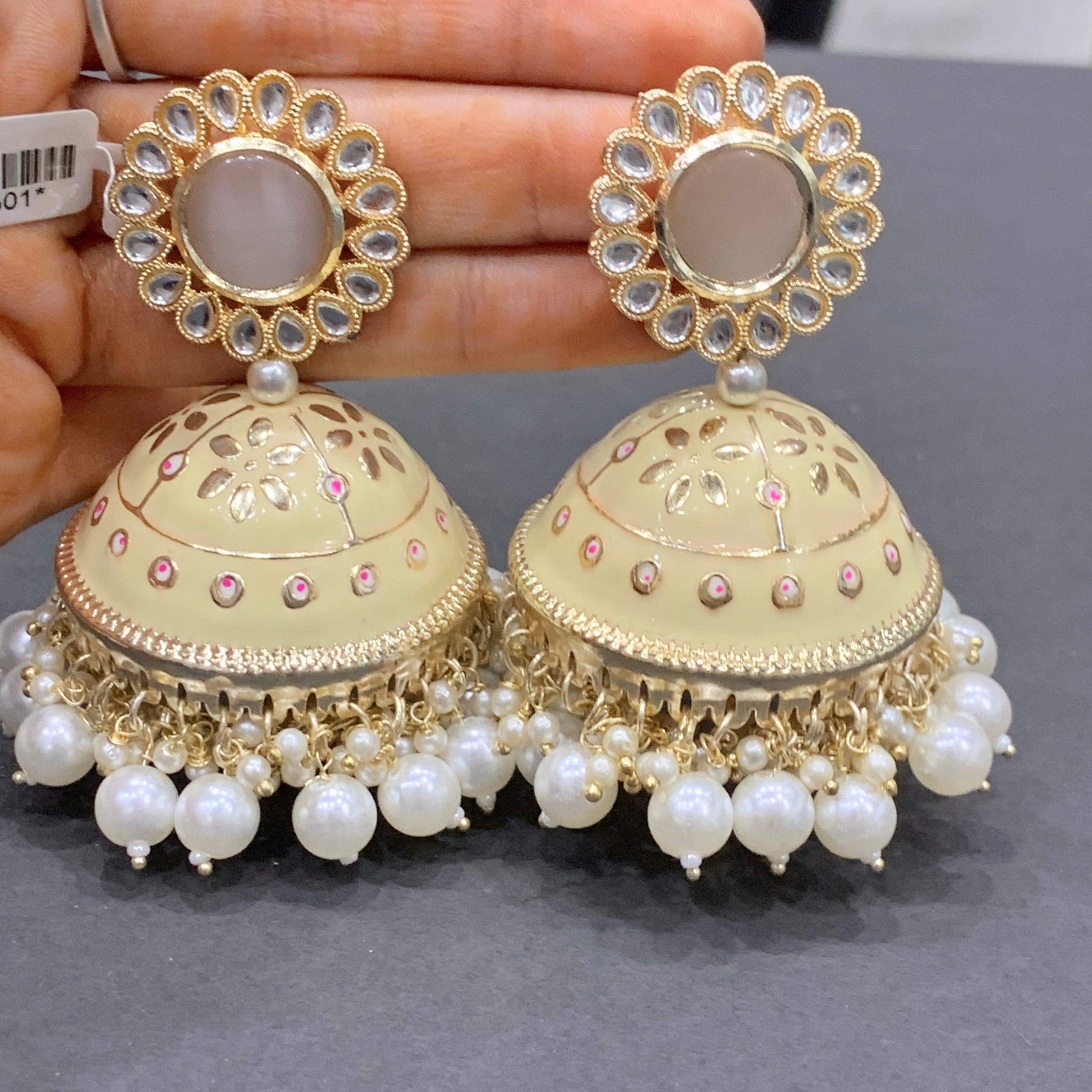 Kundan earrings 45554 - Vijay & Sons
