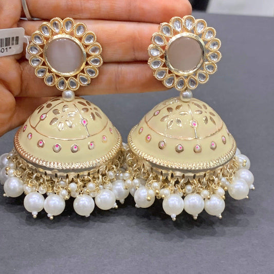 Kundan earrings 45554 - Vijay & Sons