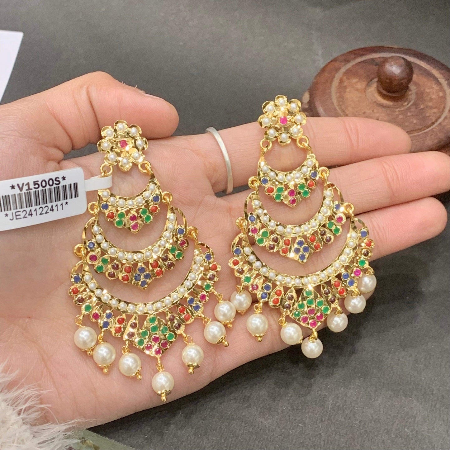 Jadau Earrings 355677 - Vijay & Sons