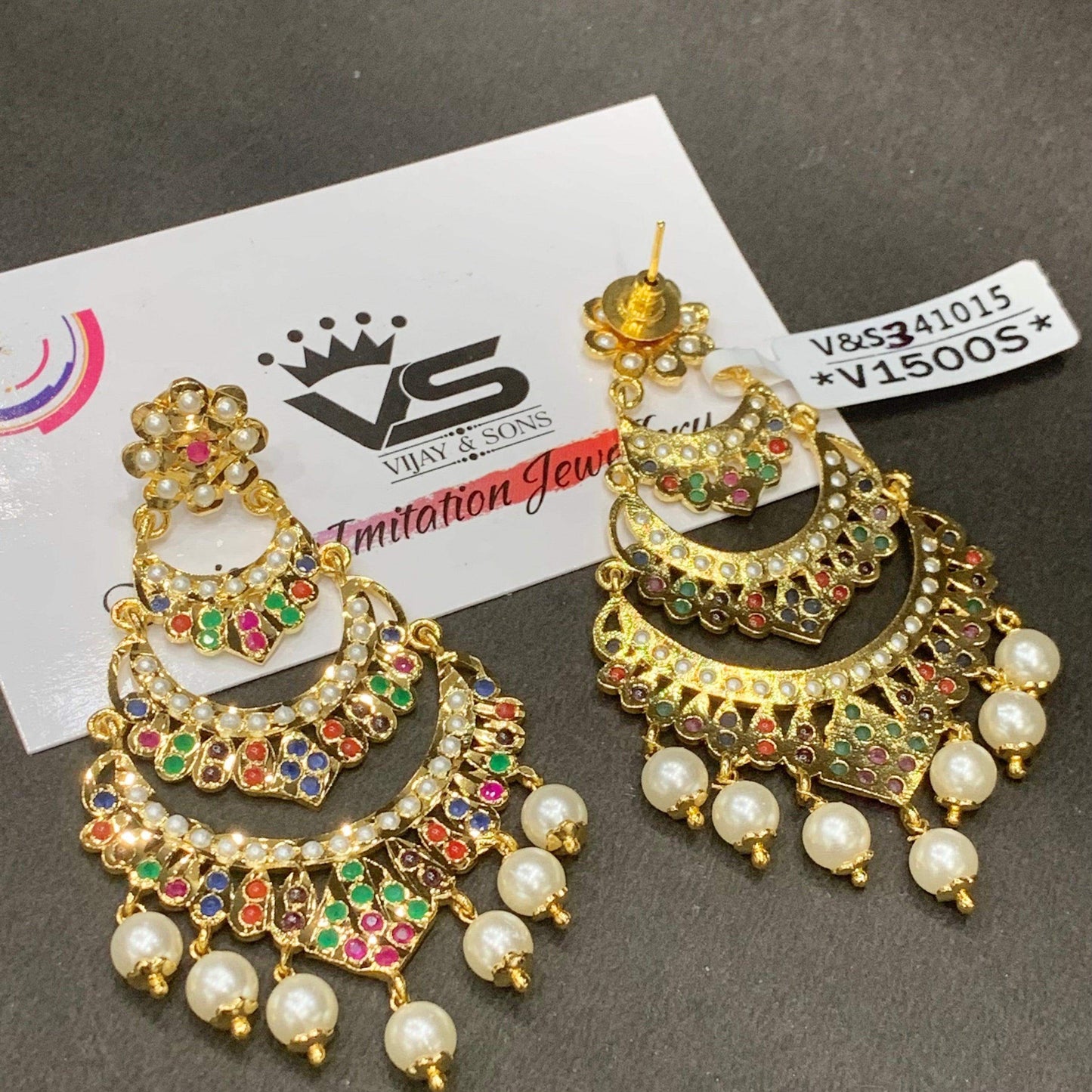 Jadau Earrings 355677 - Vijay & Sons