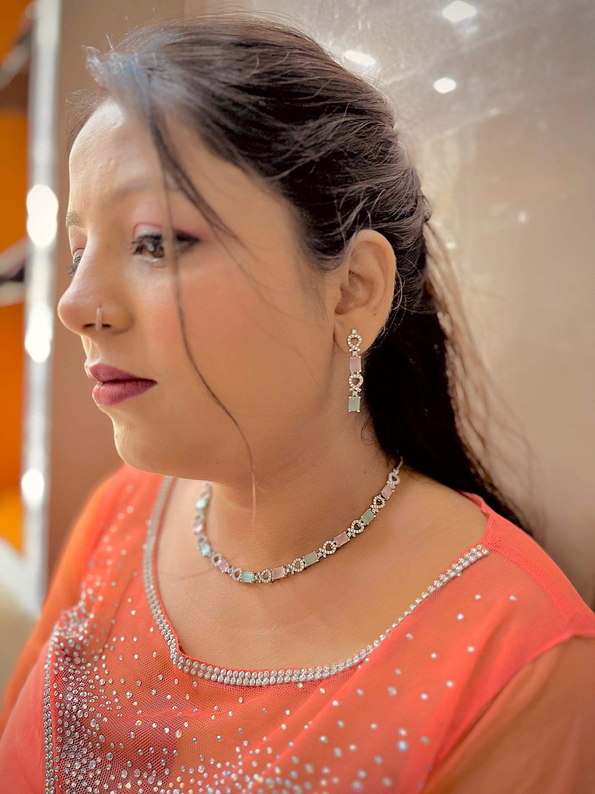 Zircon Necklace Set 6442 - Vijay & Sons