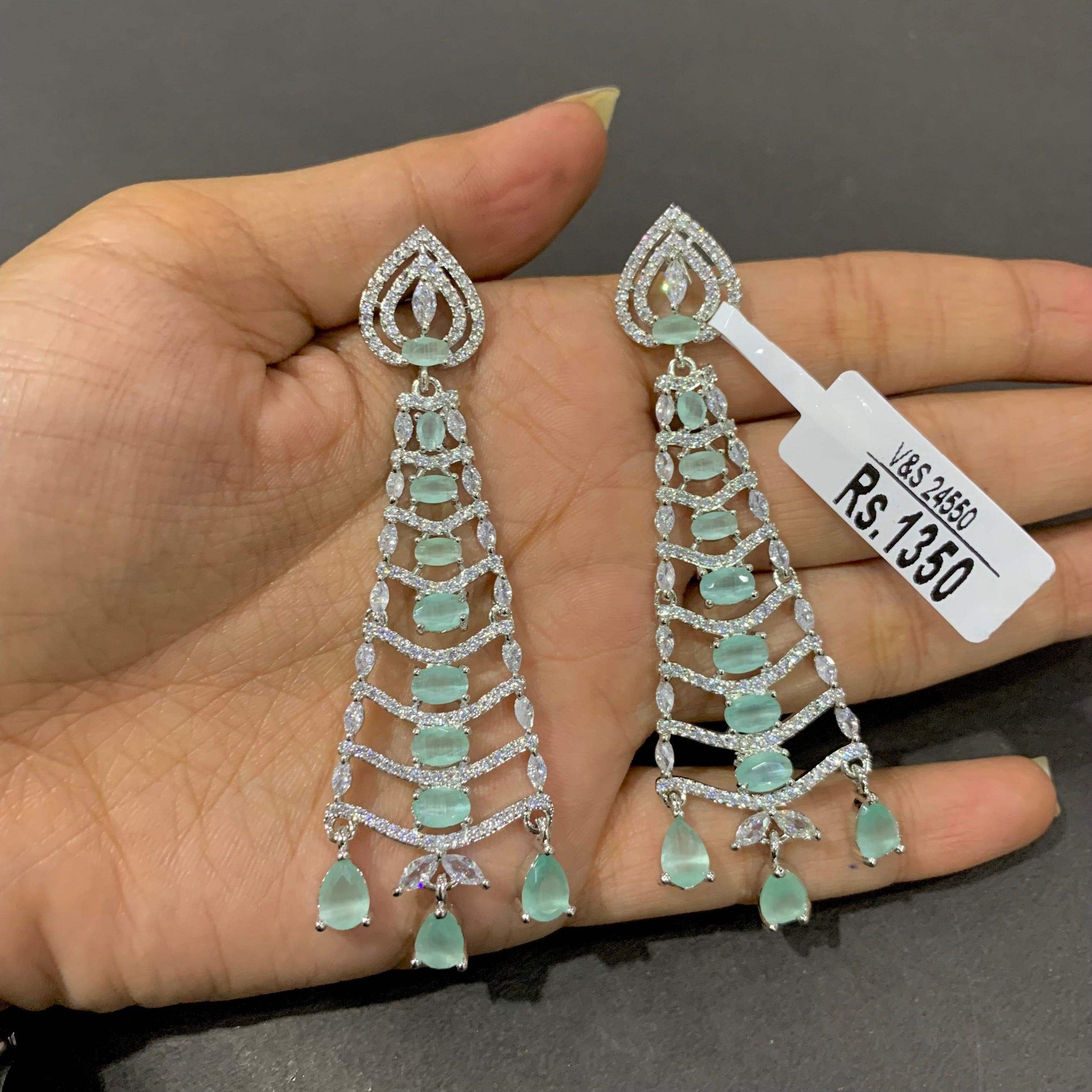 Zircon Earrings 46566 - Vijay & Sons
