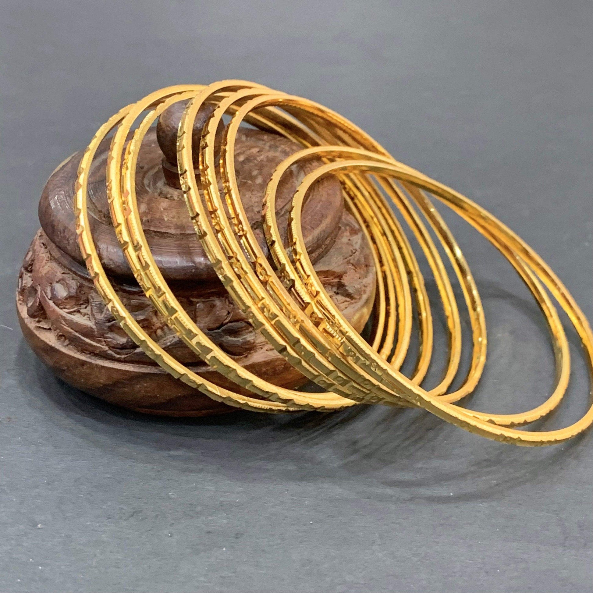 Gold Platted Bangles 67544 - Vijay & Sons