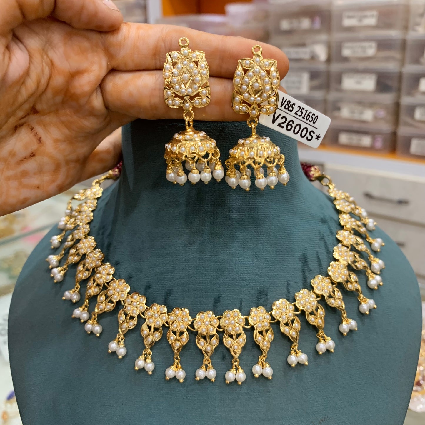 Jadau Necklace Set 57655