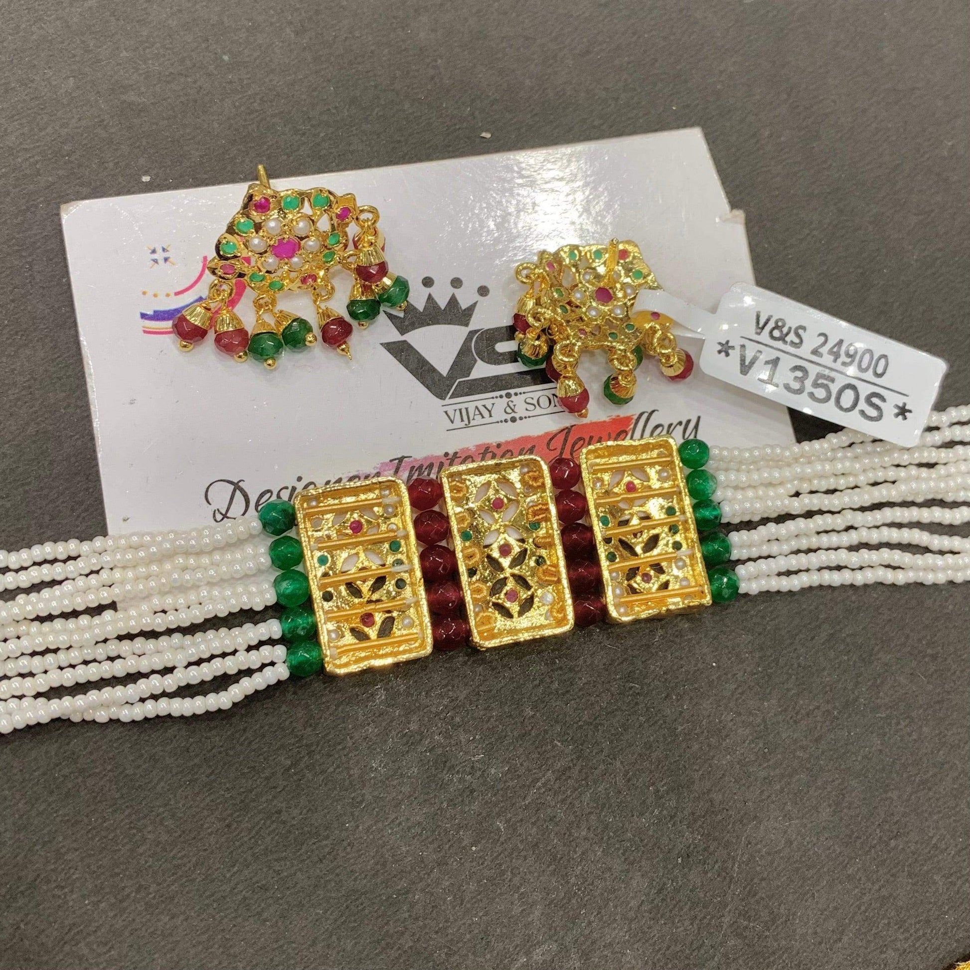 Jadau Choker Set 9775678 - Vijay & Sons