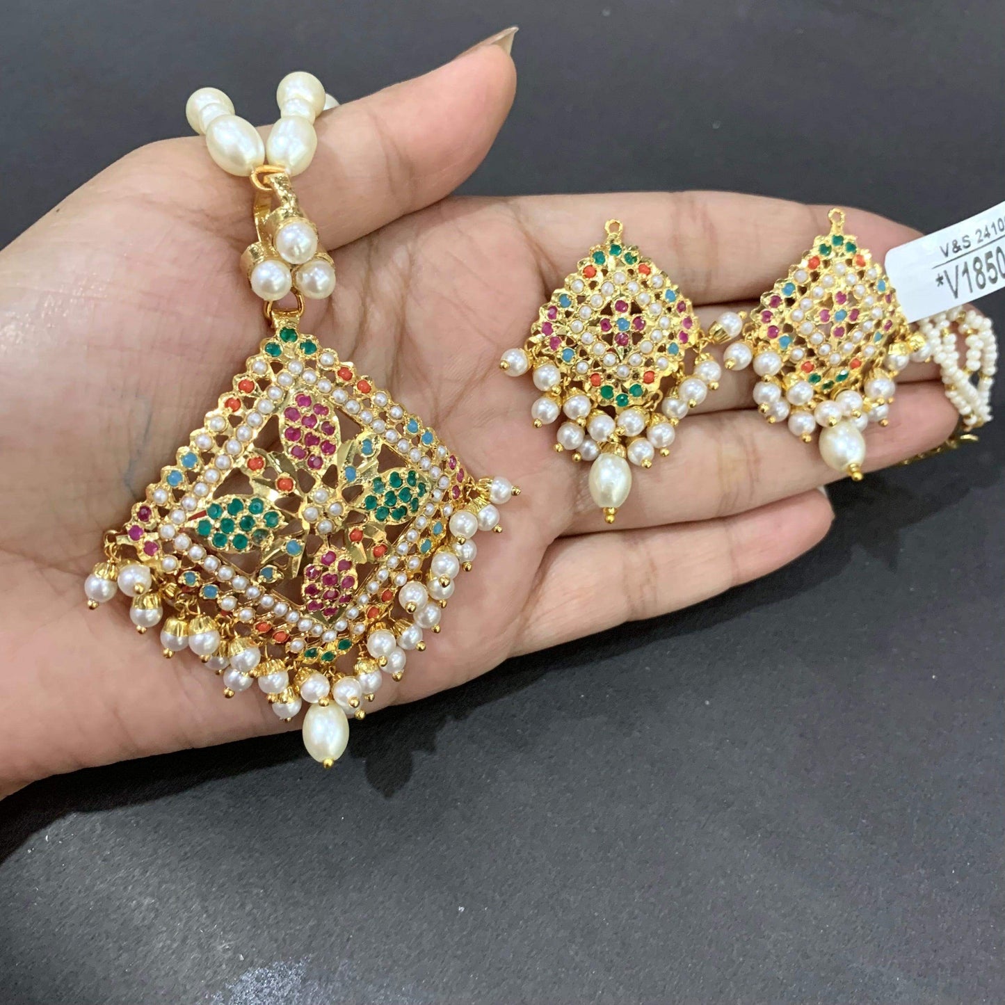 Ruby Pendant Set 849294 - Vijay & Sons