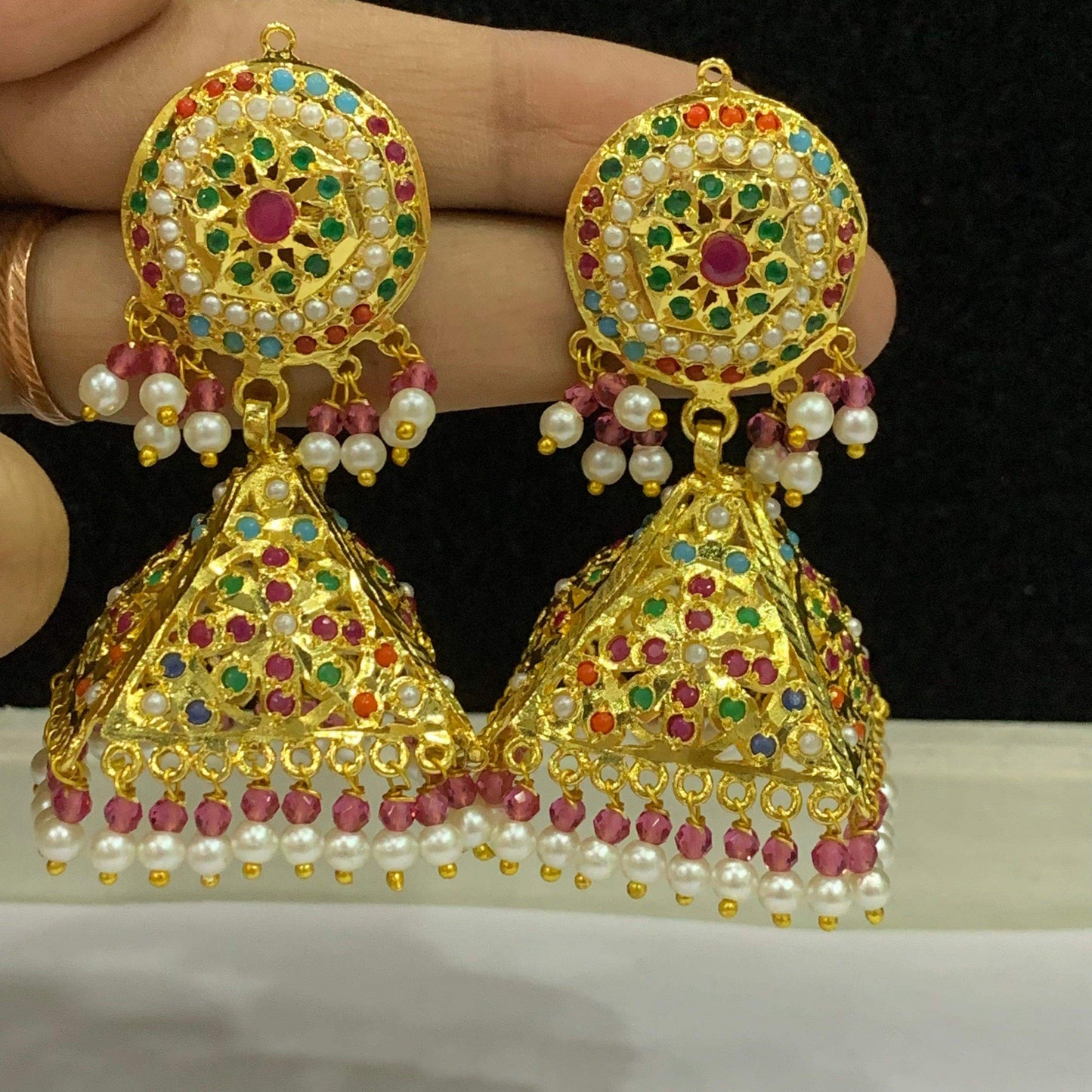 Jadau Earrings 567853 - Vijay & Sons