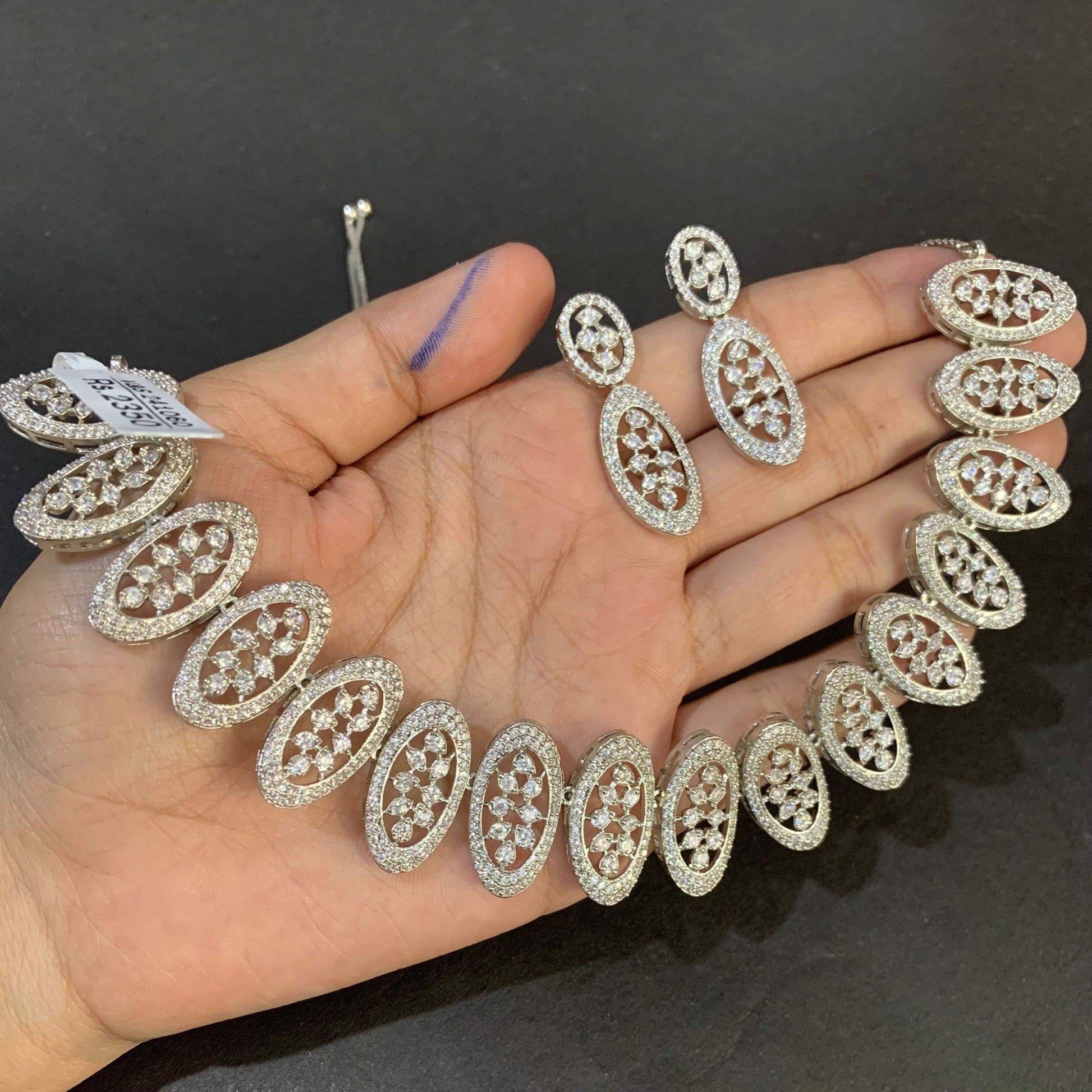 Zircon Necklace set 47899 - Vijay & Sons