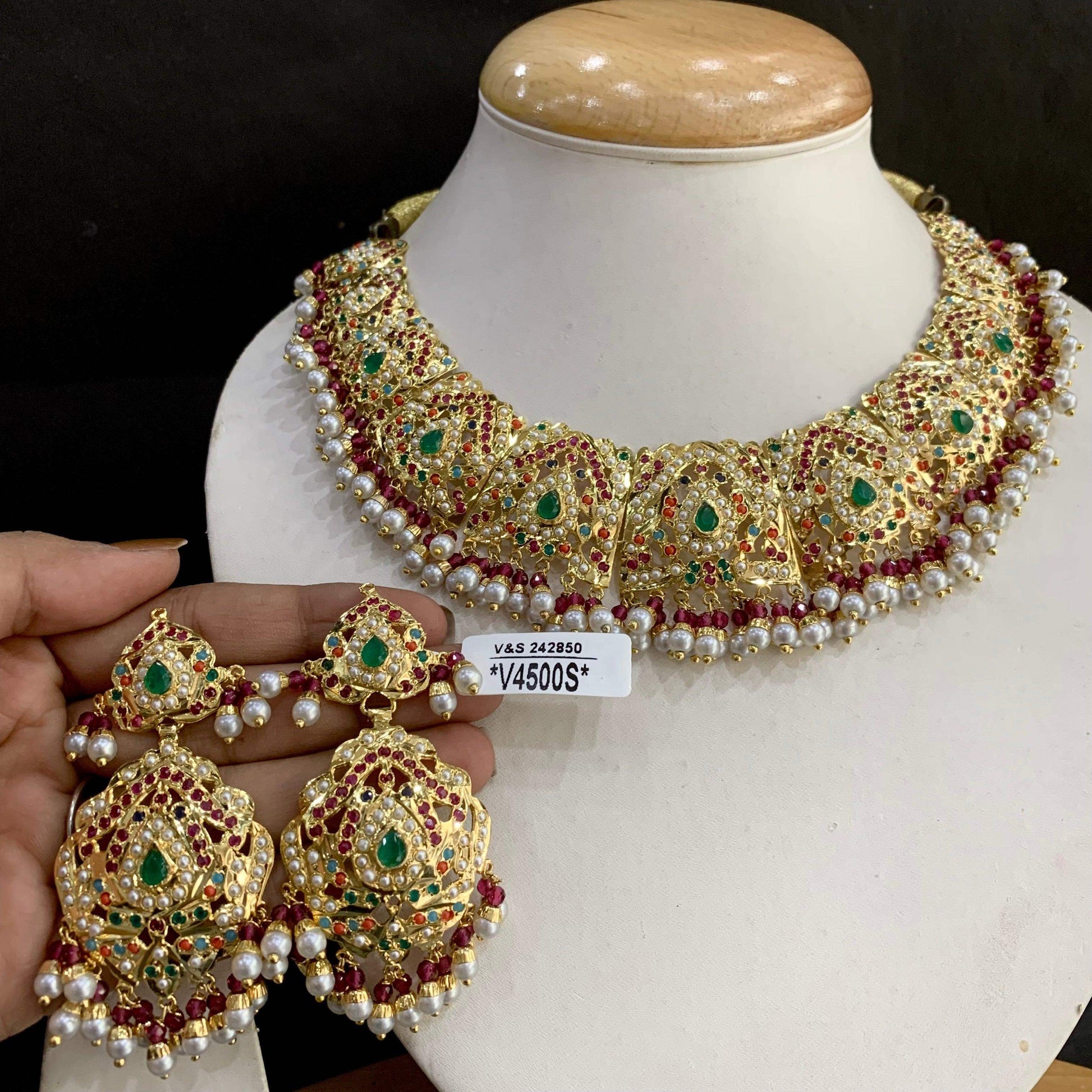 Jadau Necklace set 585749 - Vijay & Sons