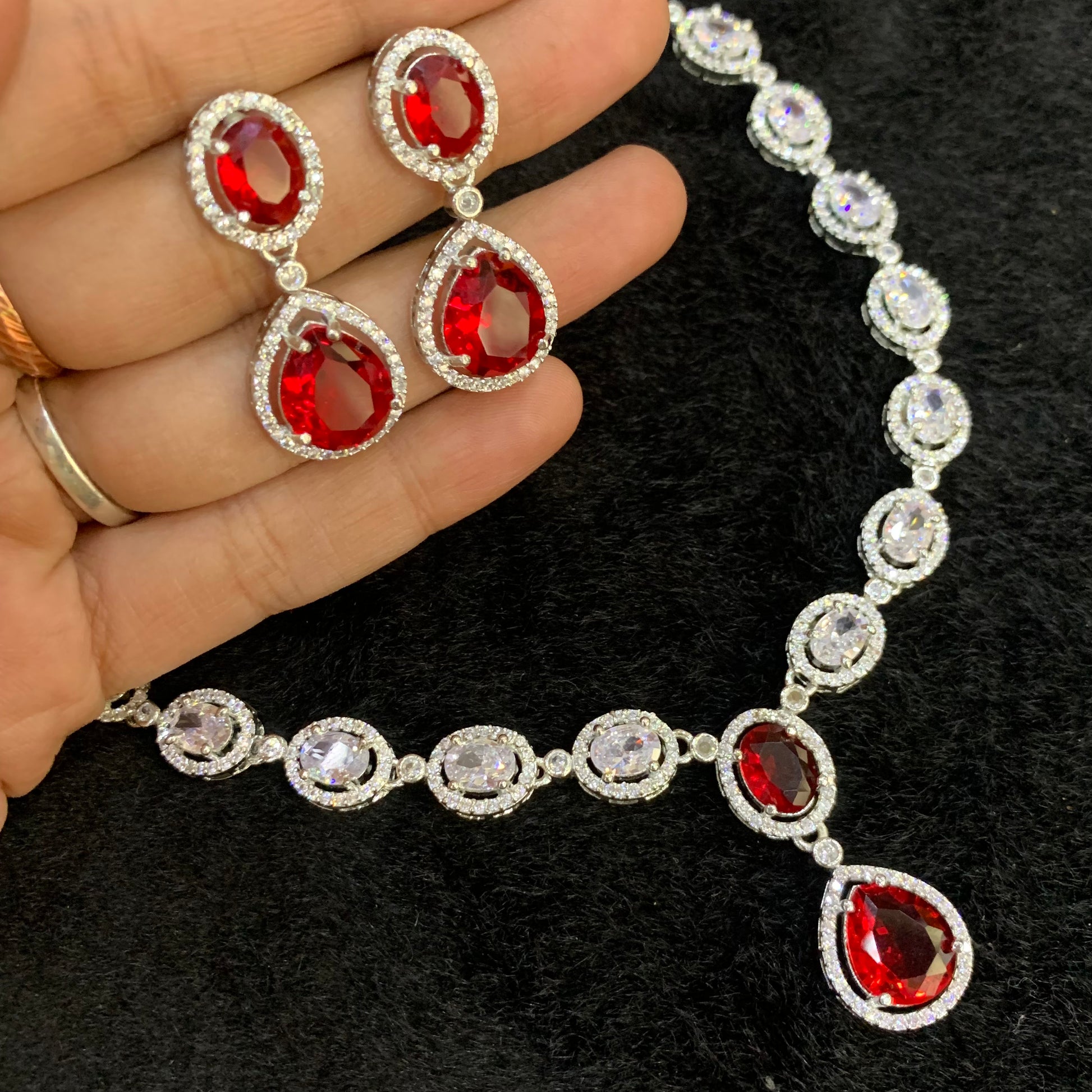 Zircon Necklace set 234566 - Vijay & Sons