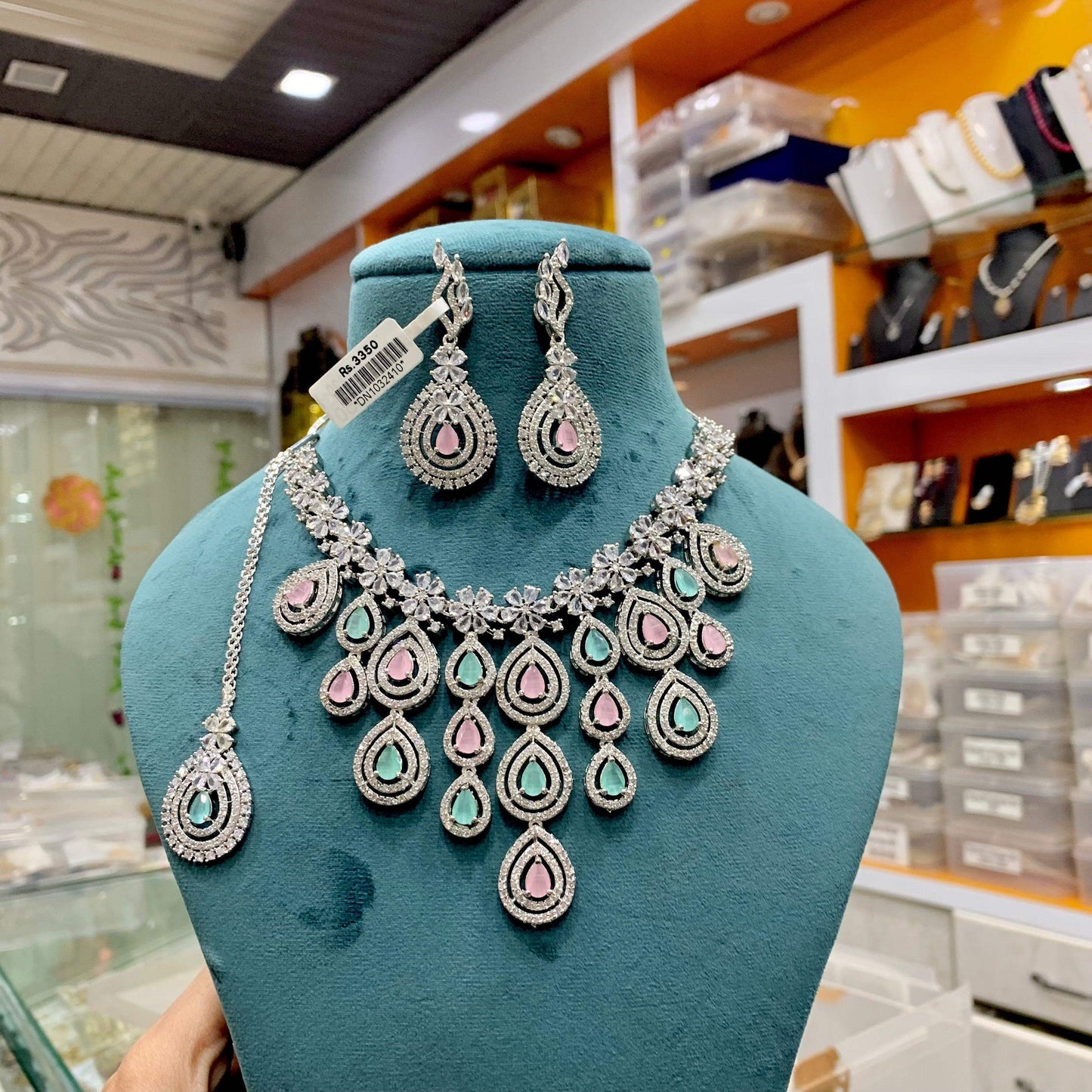 Zircon Necklace Set 753366 - Vijay & Sons