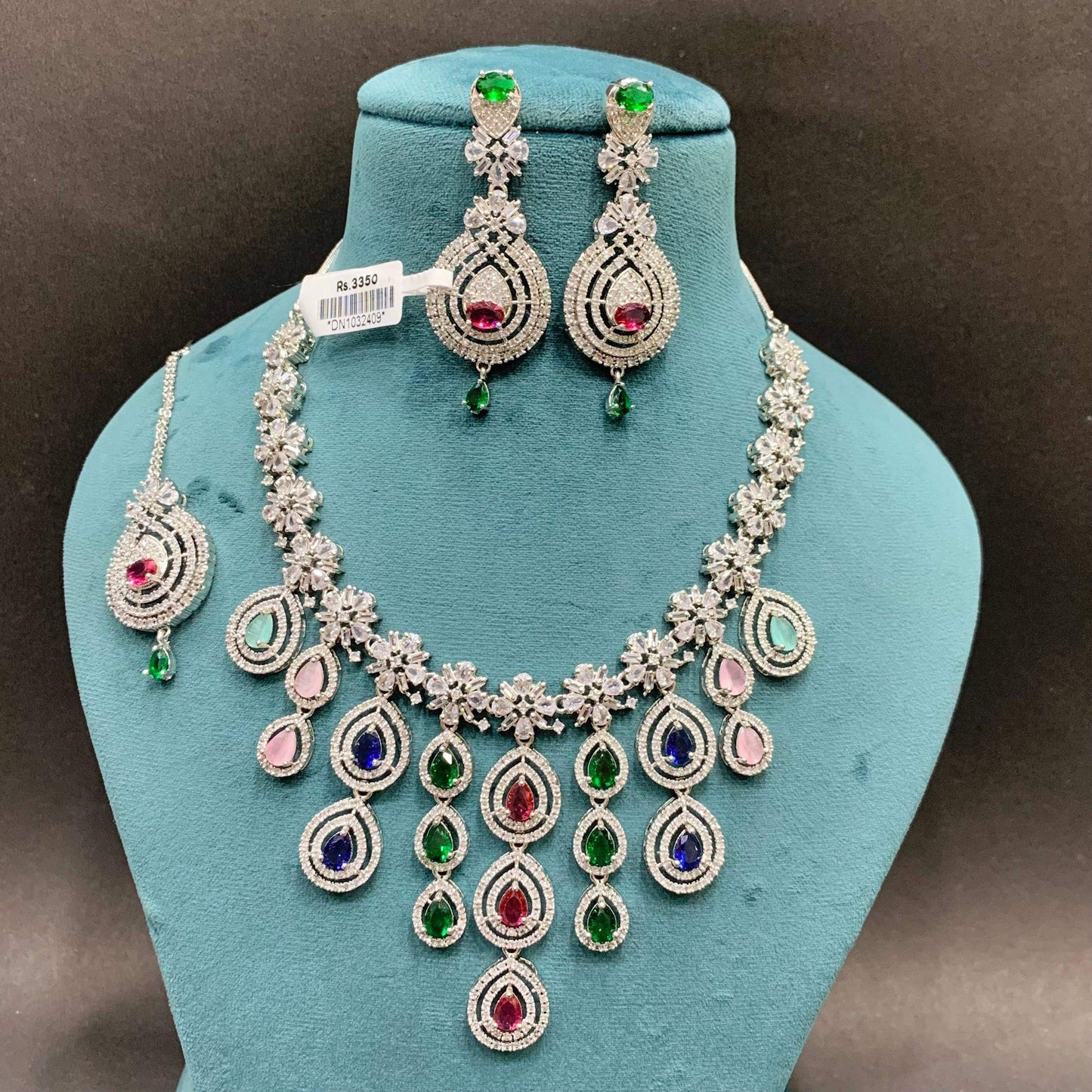 Zircon Necklace Set 562544 - Vijay & Sons