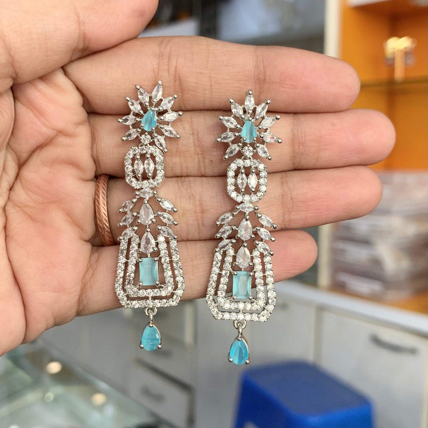 American diamond earrings 564356 - Vijay & Sons