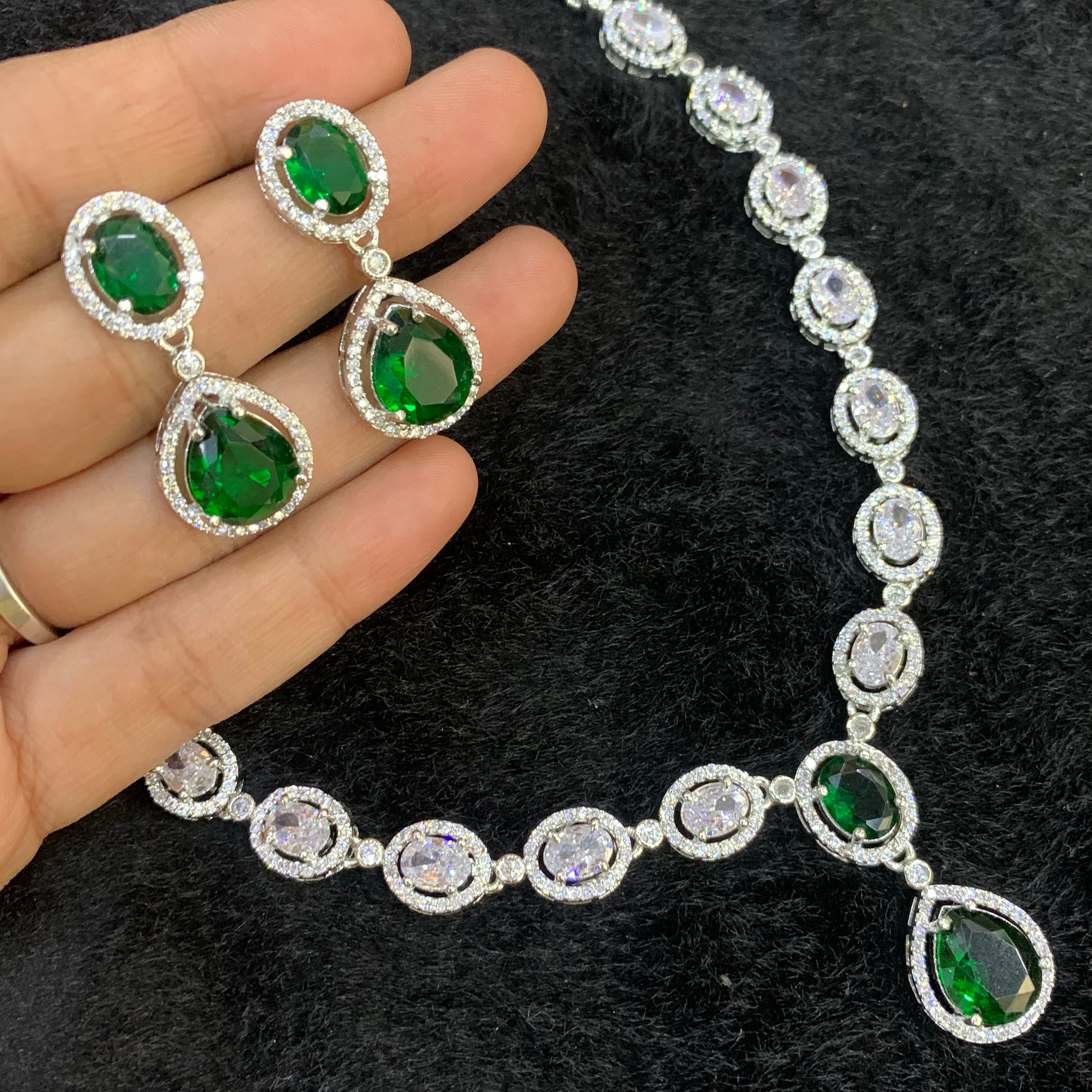 Zircon Necklace set 234566 - Vijay & Sons