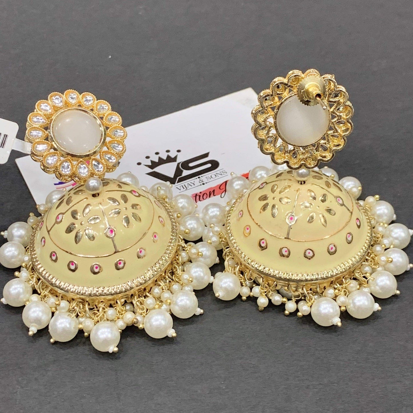Kundan earrings 45554 - Vijay & Sons