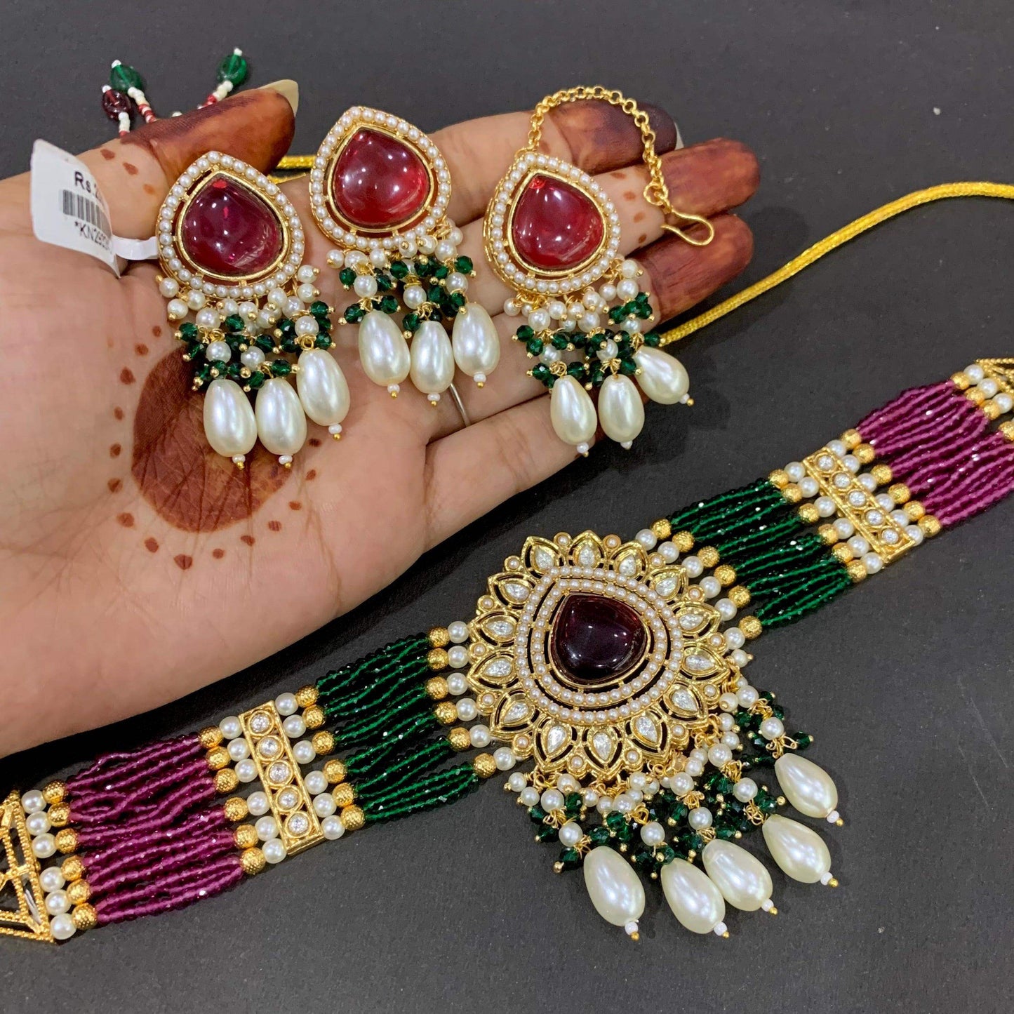 Kundan Necklace Set 56790 - Vijay & Sons
