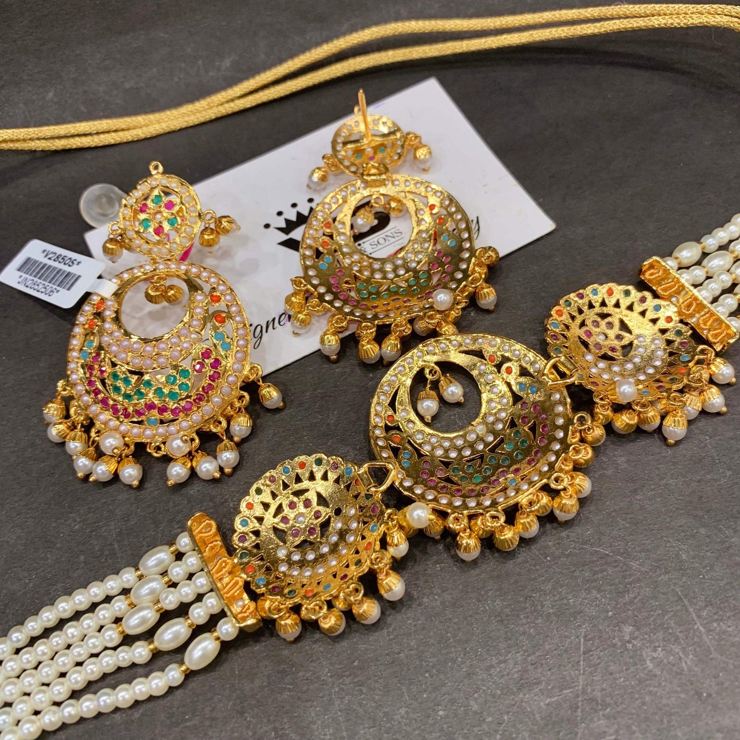 Jadau Necklace set 24578 - Vijay & Sons