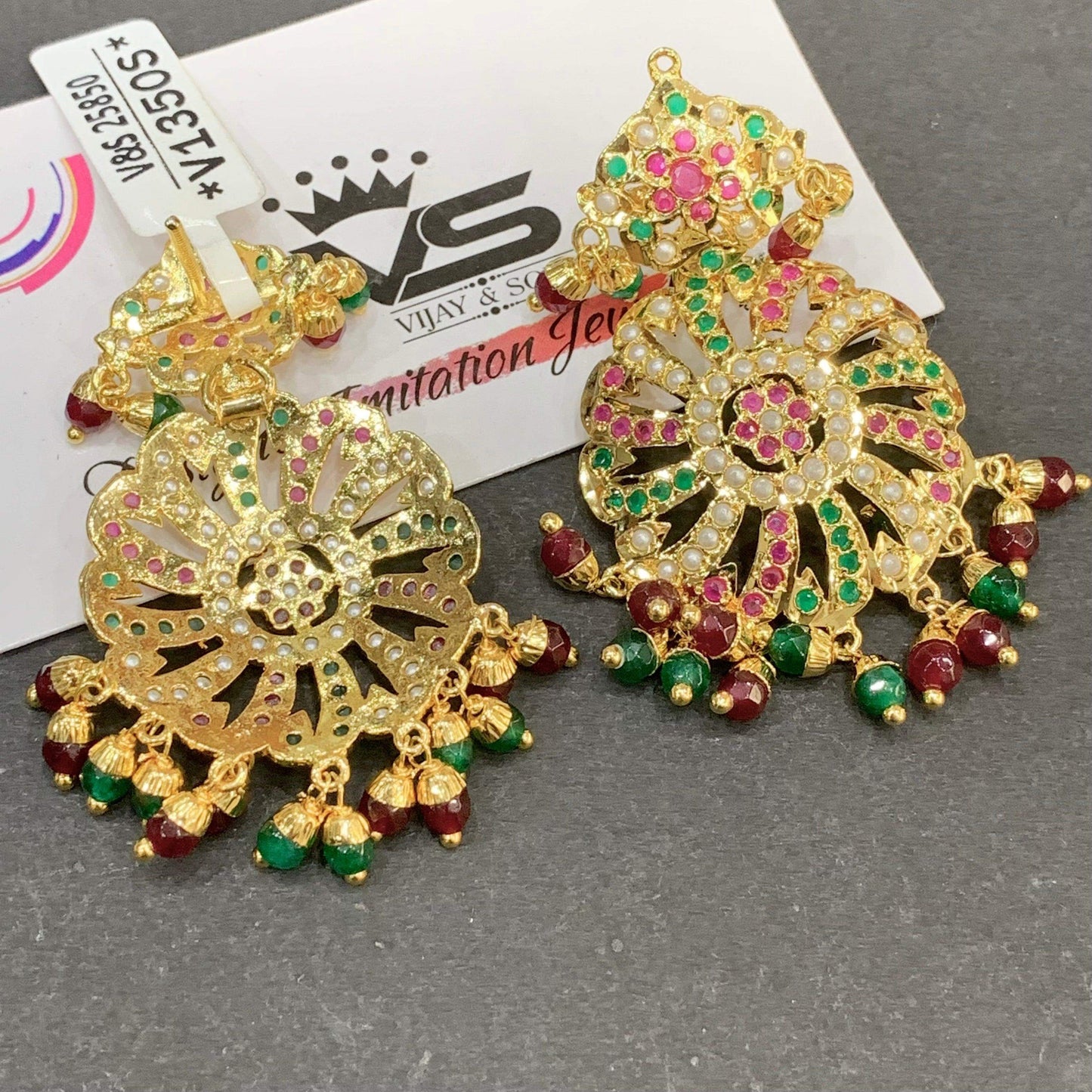 Jadau earrings 786535 - Vijay & Sons
