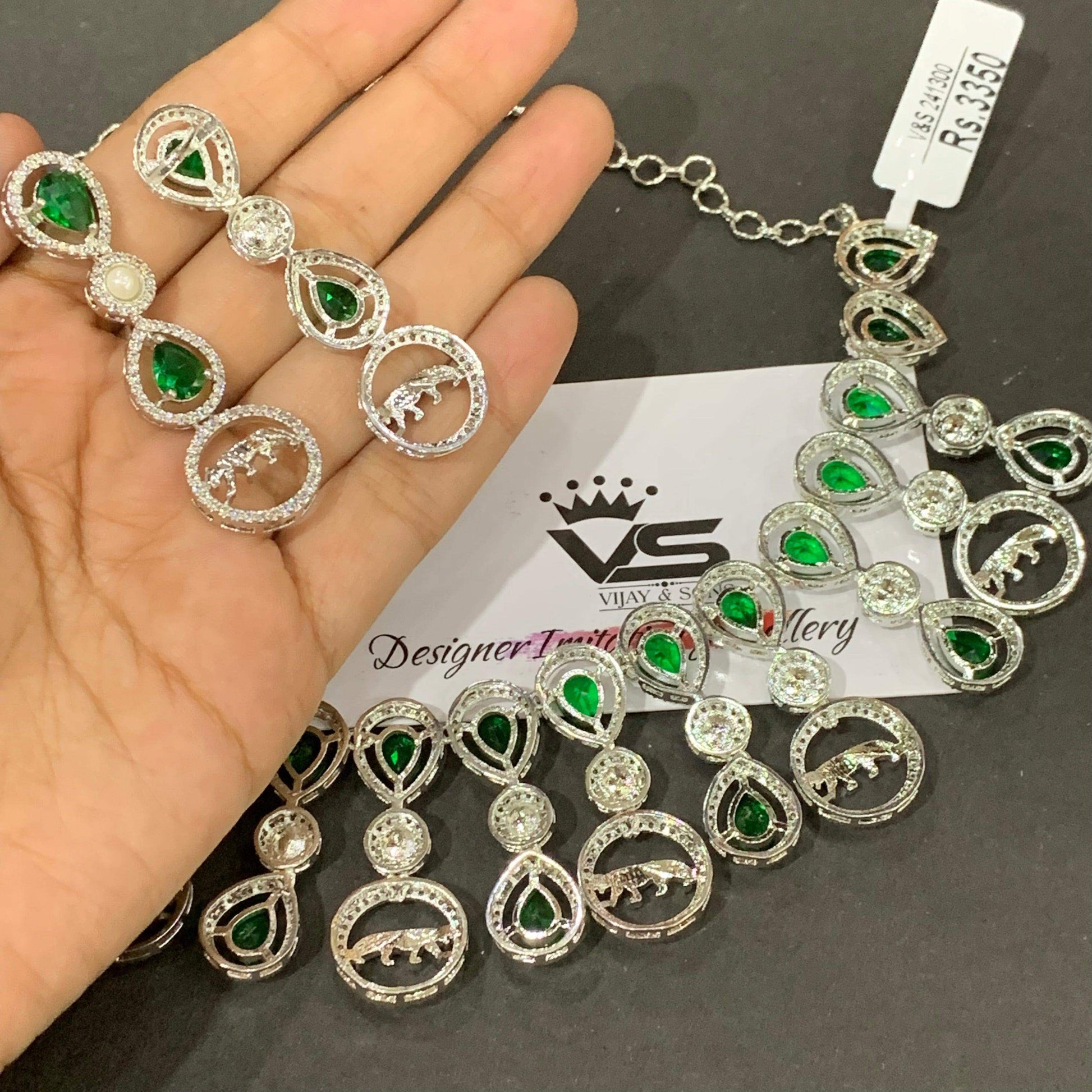 Zircon Necklace Sets 246775 - Vijay & Sons