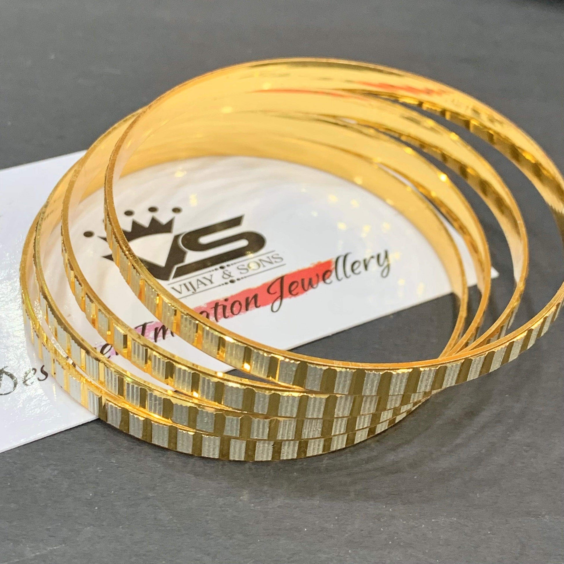 Designer gold plated bangles - Vijay & Sons