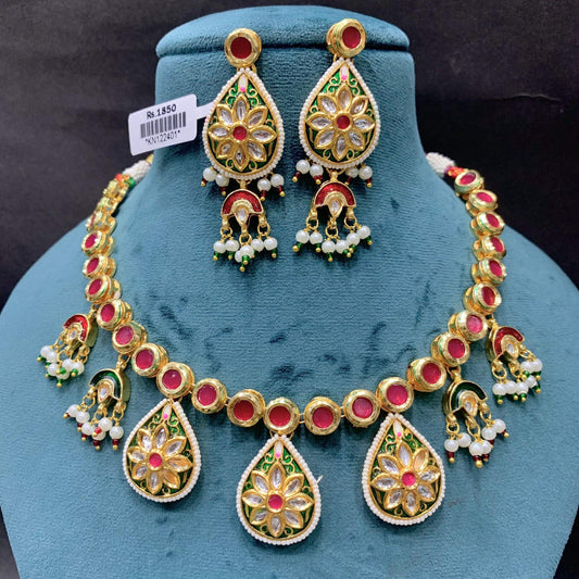 Kundan necklace set 427837446 - Vijay & Sons