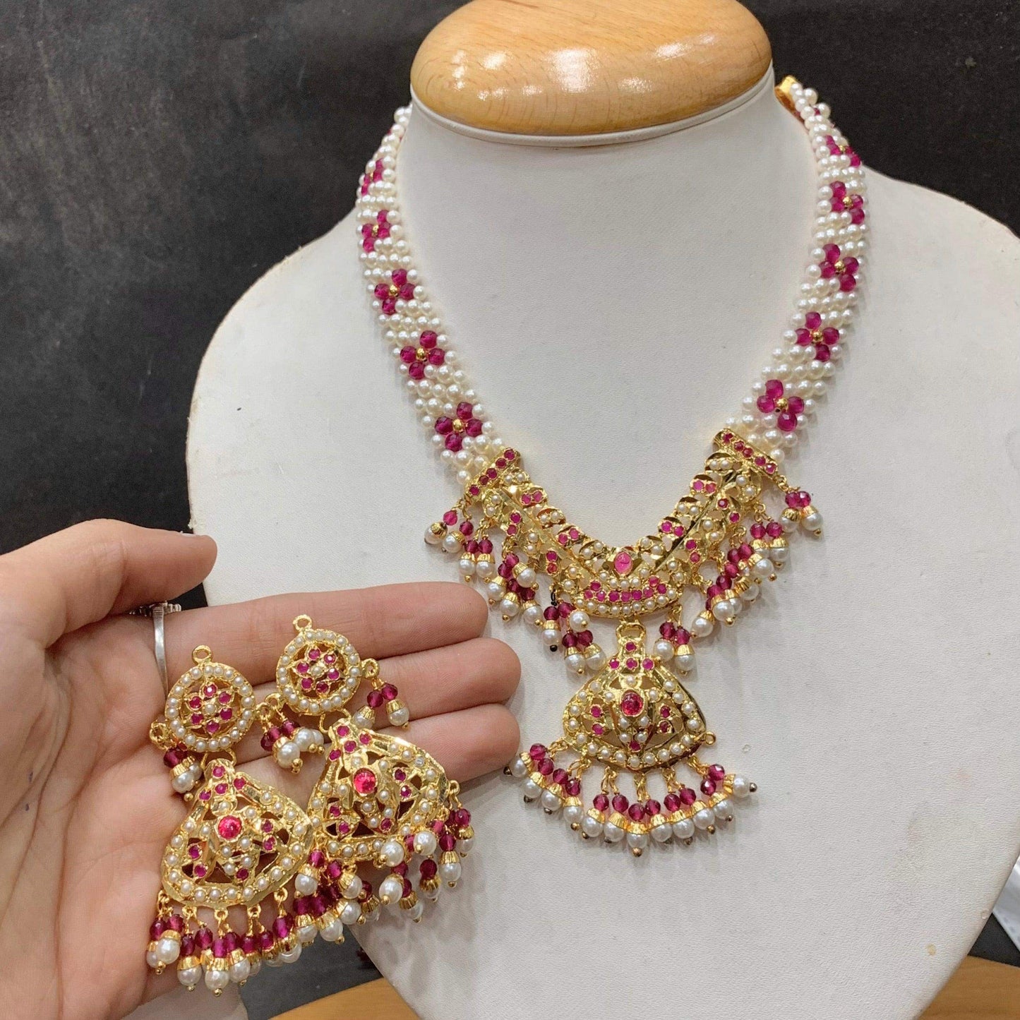 Jadau Necklace Set 058492 - Vijay & Sons