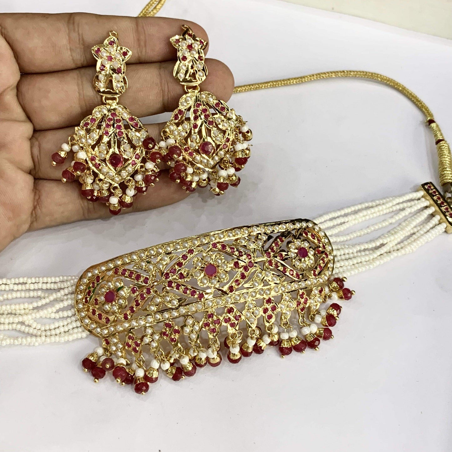 Jadau choker set 4675445 - Vijay & Sons