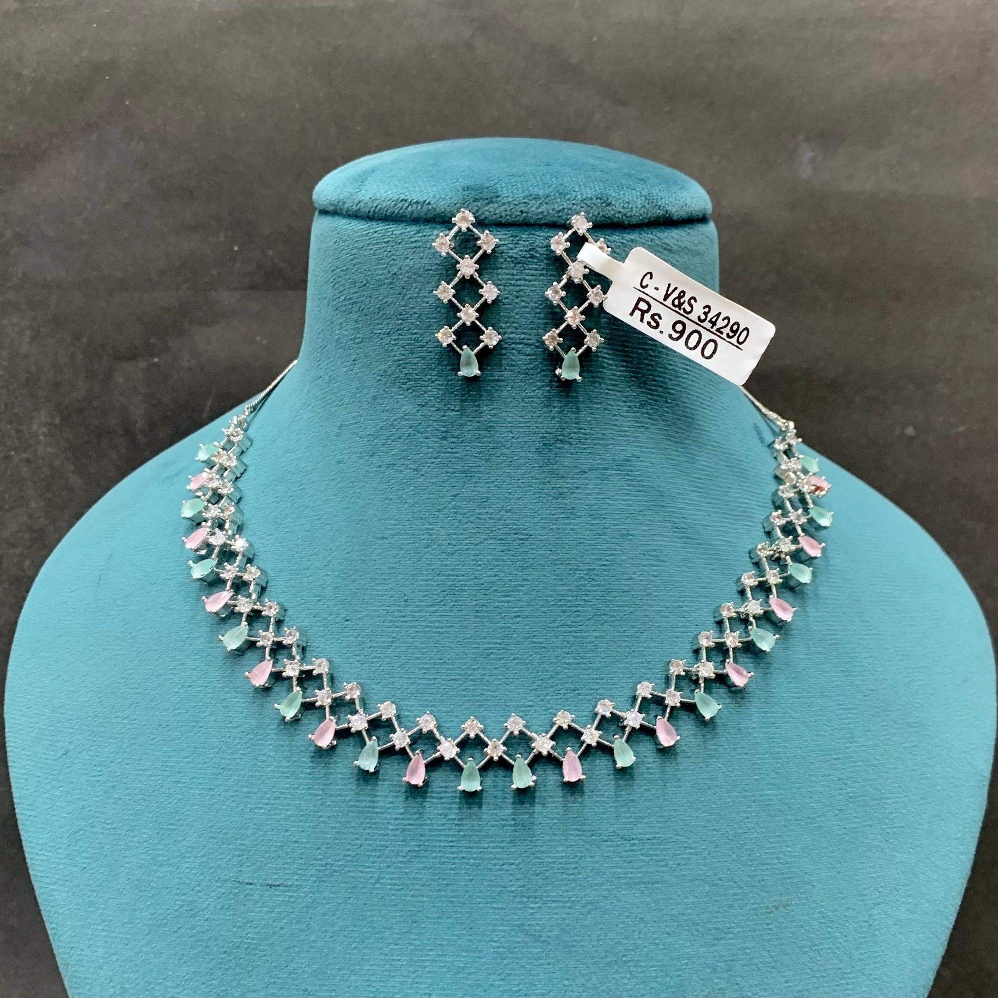 Zircon Necklace Set 99876 - Vijay & Sons