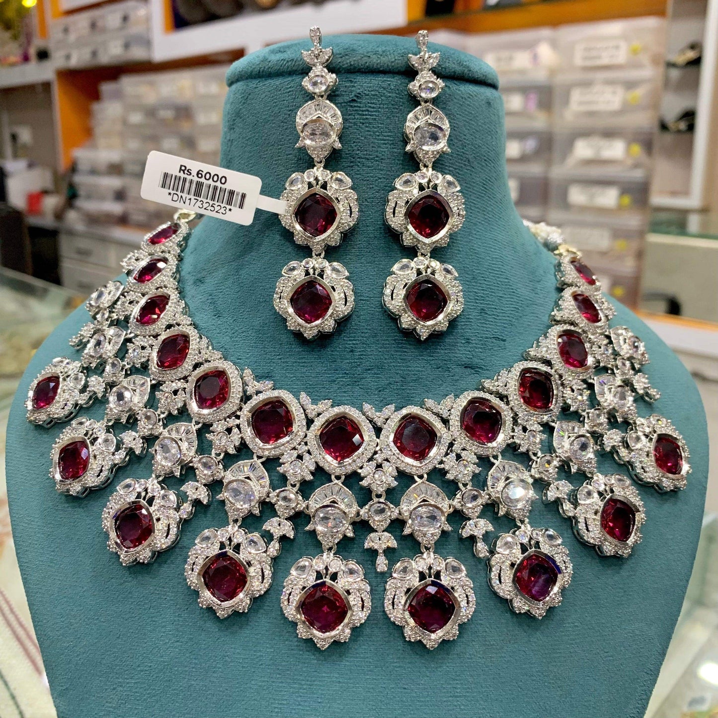 Zircon Necklace Set 3345 - Vijay & Sons