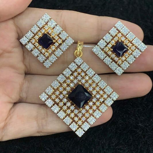 Zircon Pendant Sets 526266 - Vijay & Sons