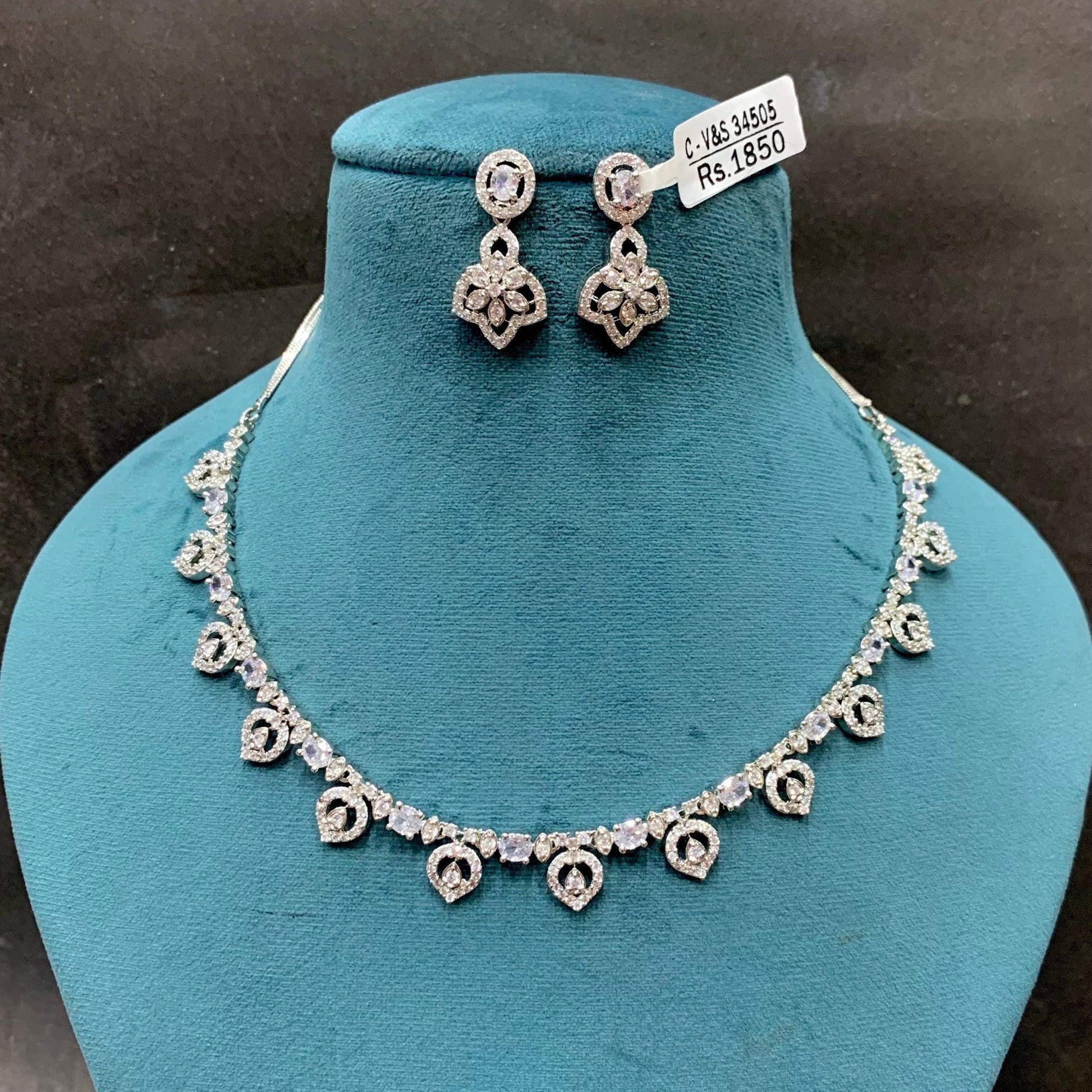 Zircon Necklace Sets 99776 - Vijay & Sons