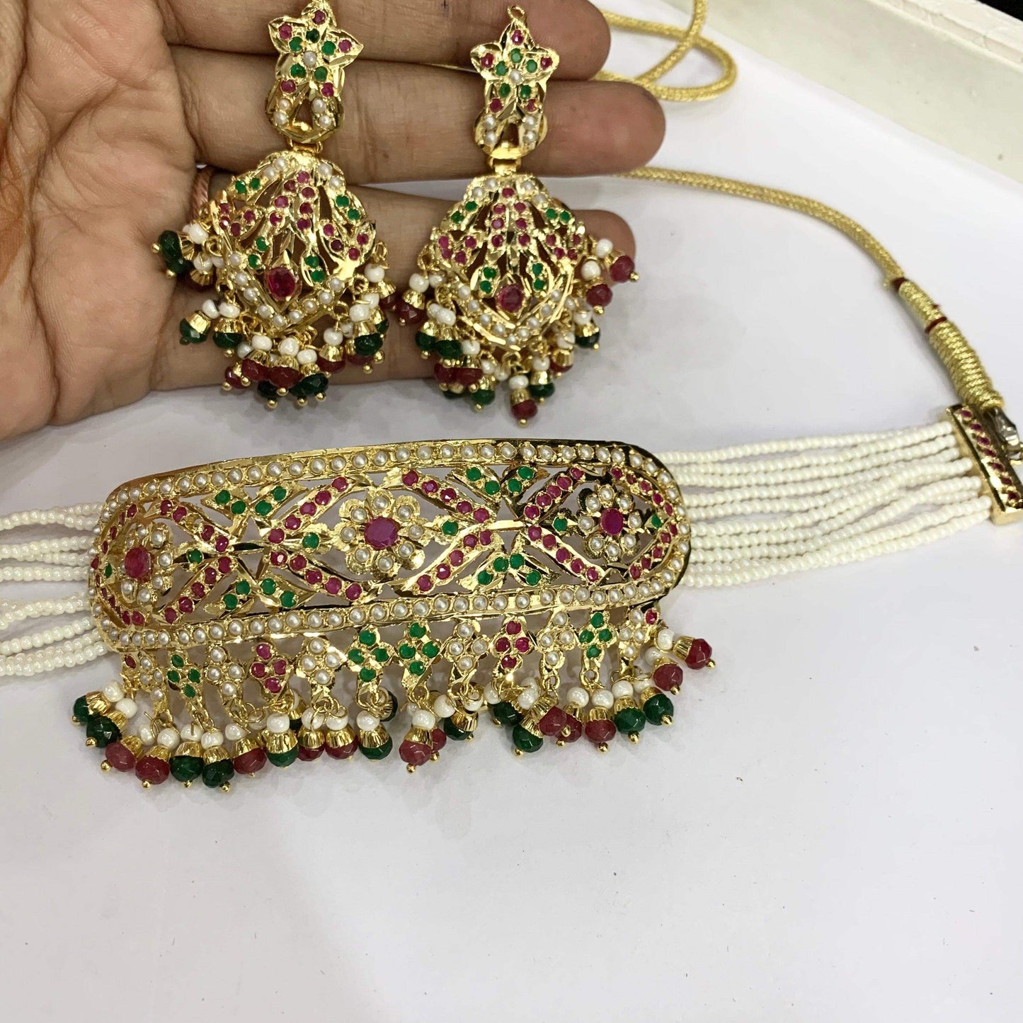 Jadau choker set 4675445 - Vijay & Sons