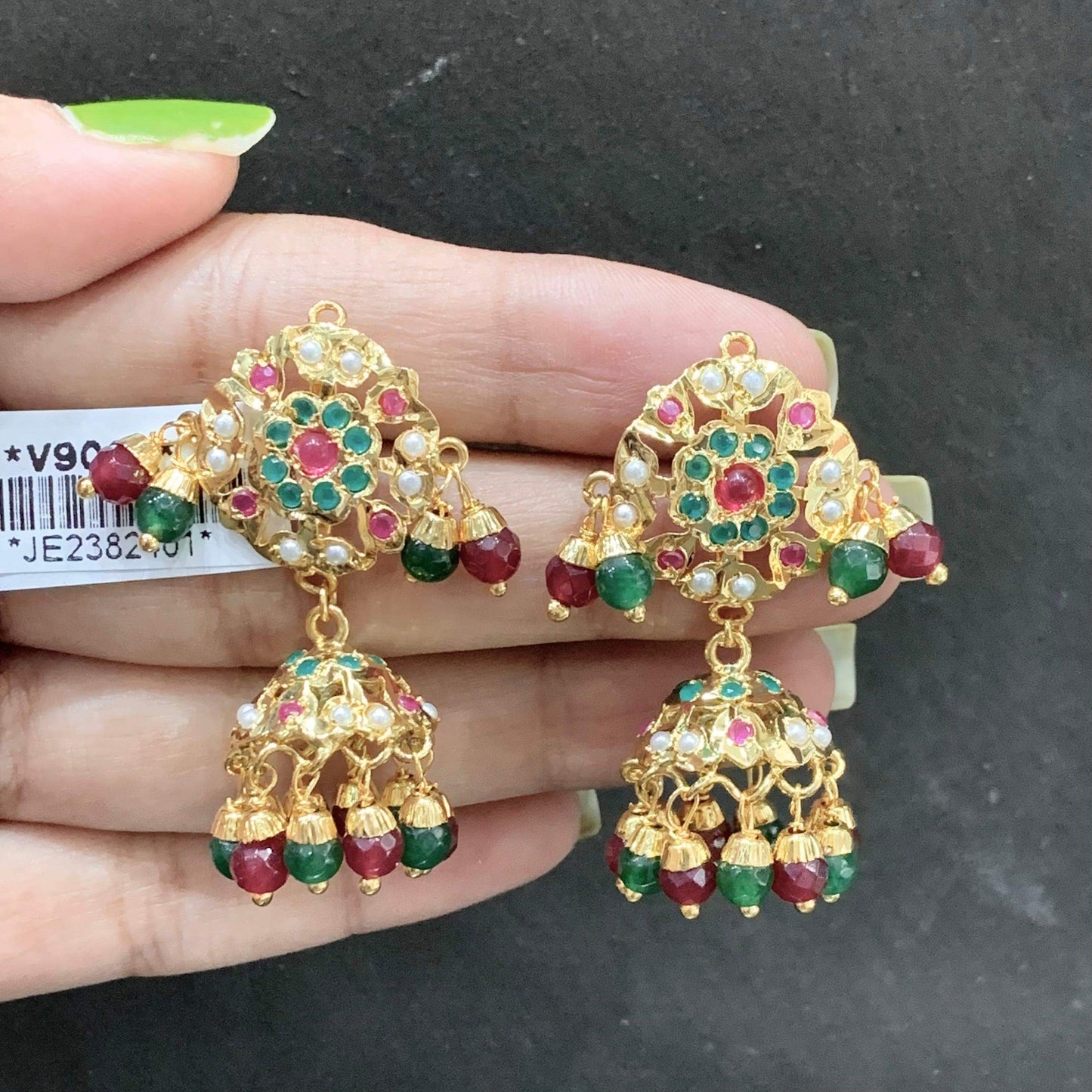 Jadau earrings 345785 - Vijay & Sons