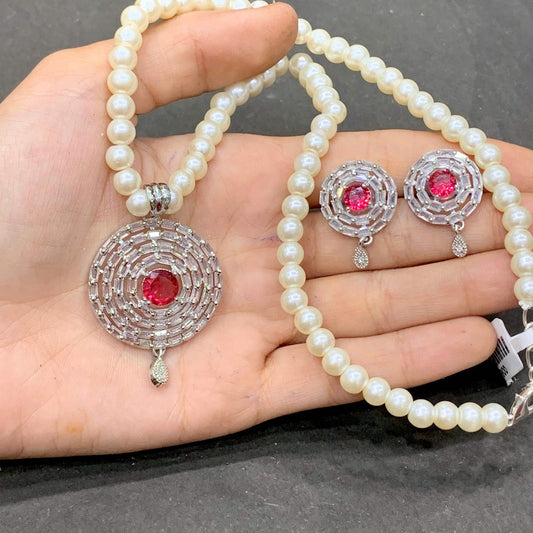 Zircon Pendant Sets 526897 - Vijay & Sons