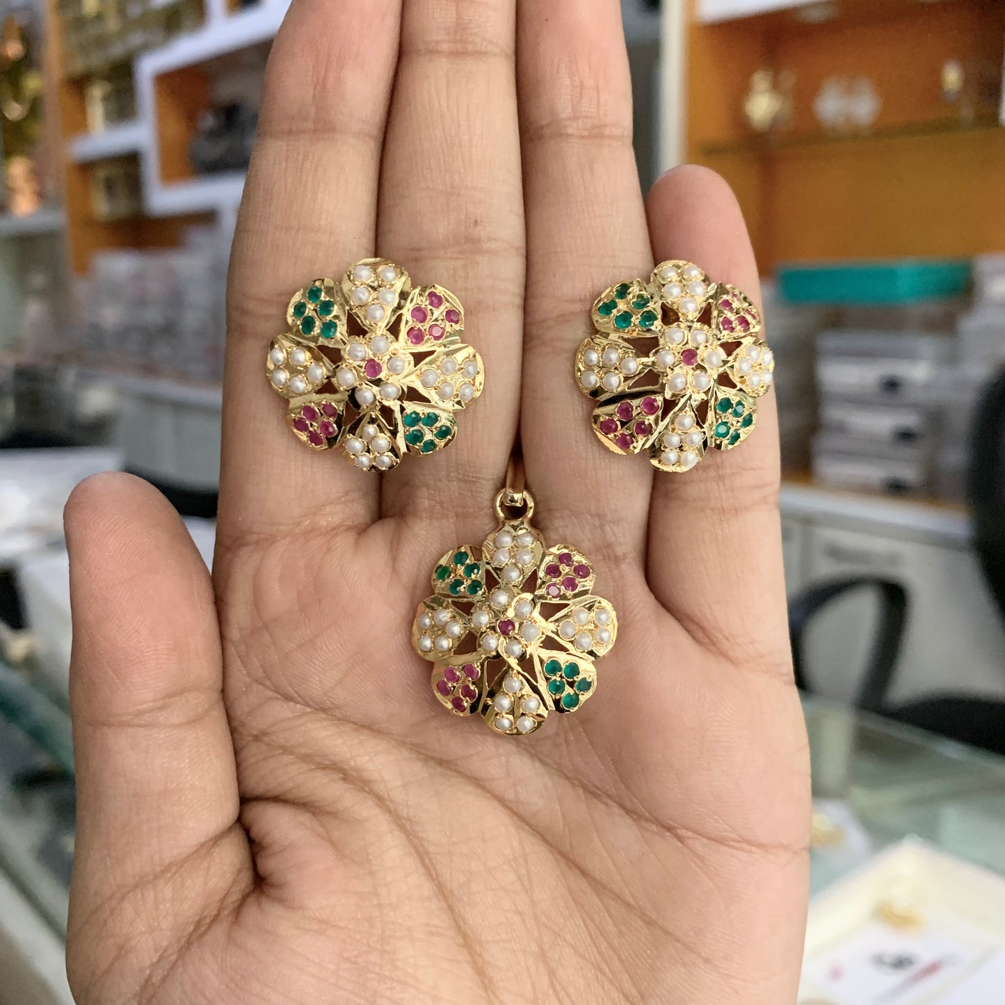 Jadau Pendant set 493729 - Vijay & Sons