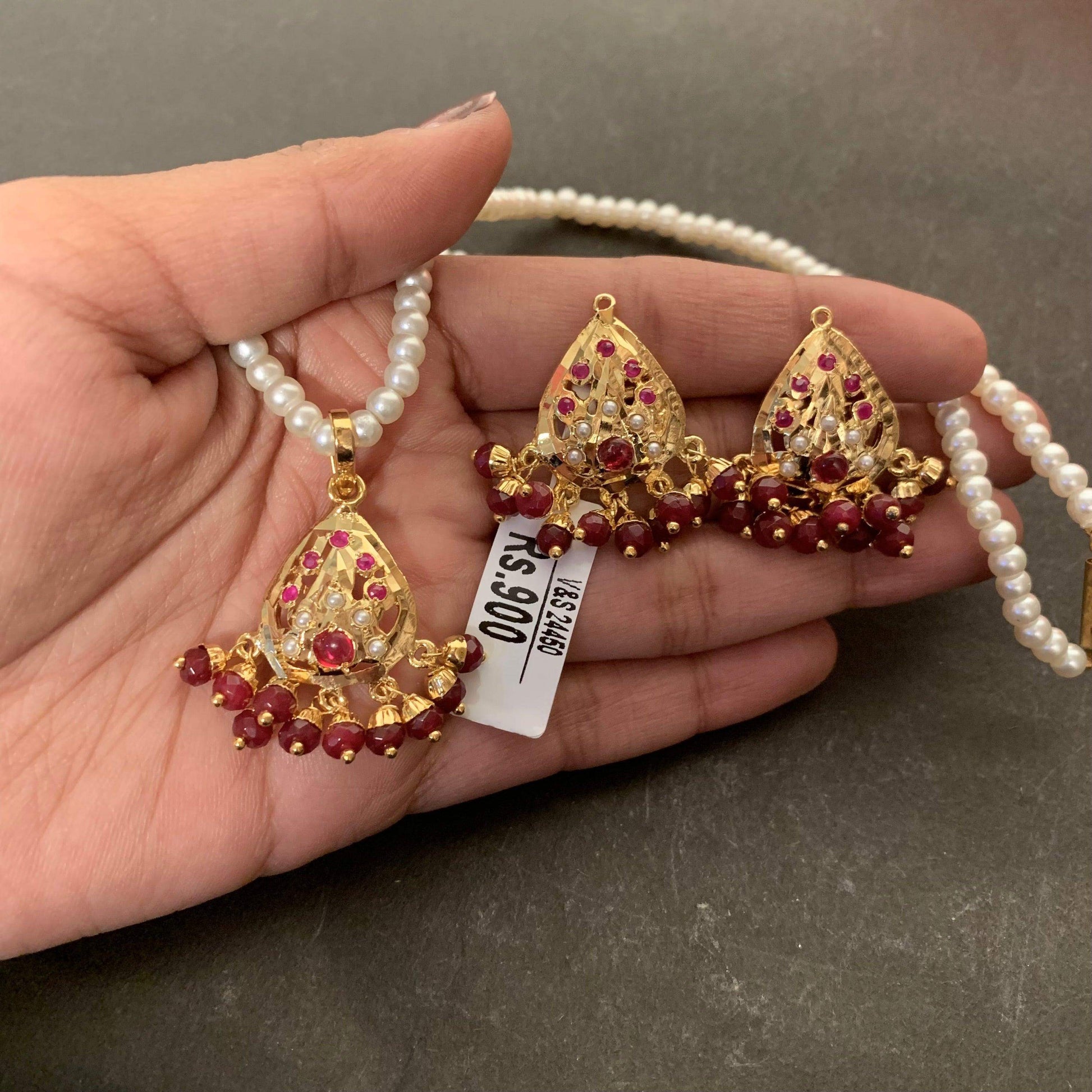 Jadau pendant sets 45775 - Vijay & Sons