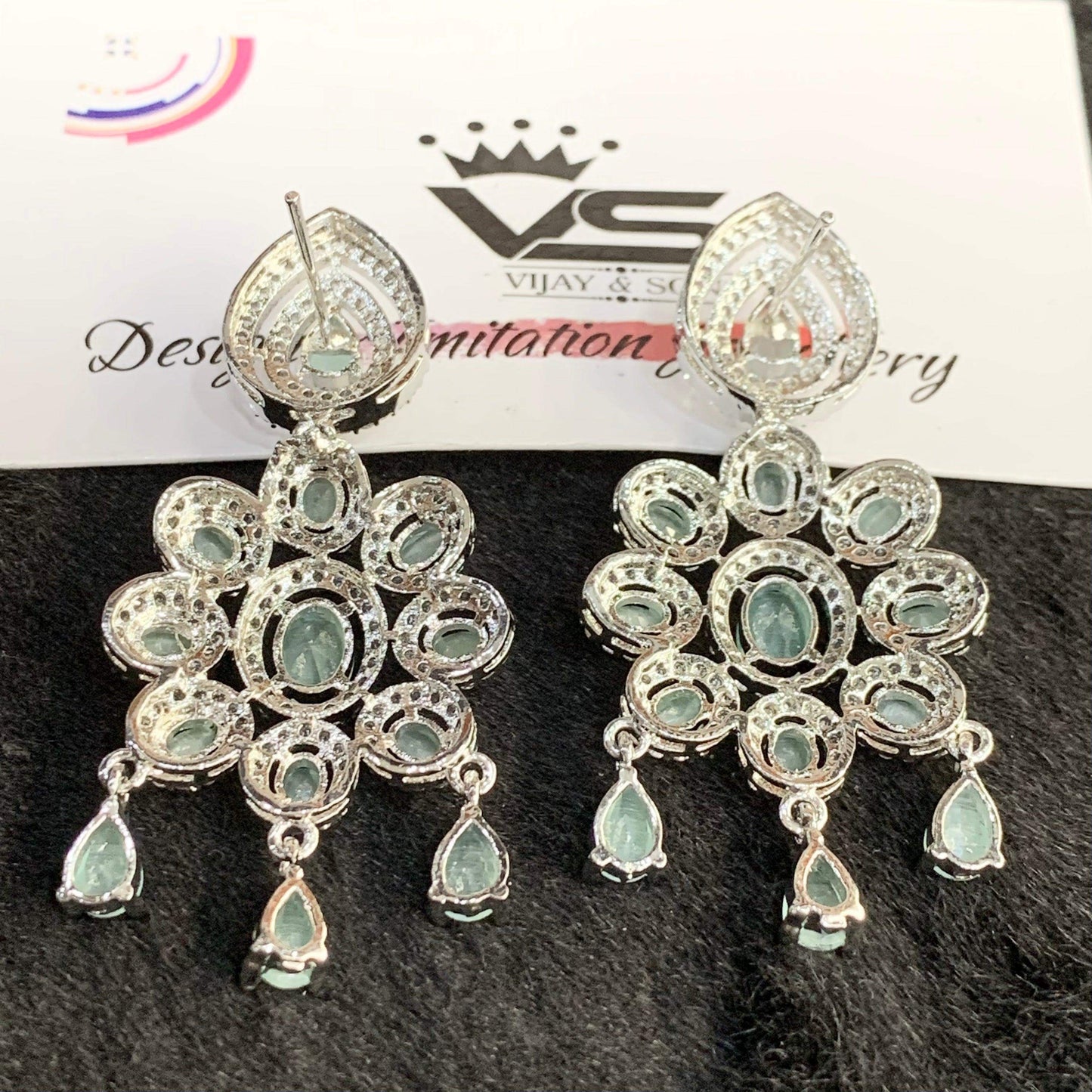 American diamond earrings 00987 - Vijay & Sons
