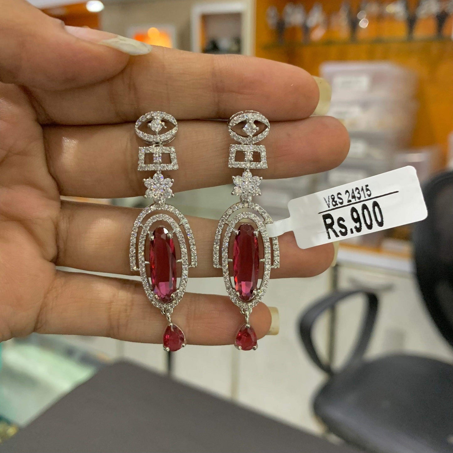 Zircon Earrings 466777 - Vijay & Sons