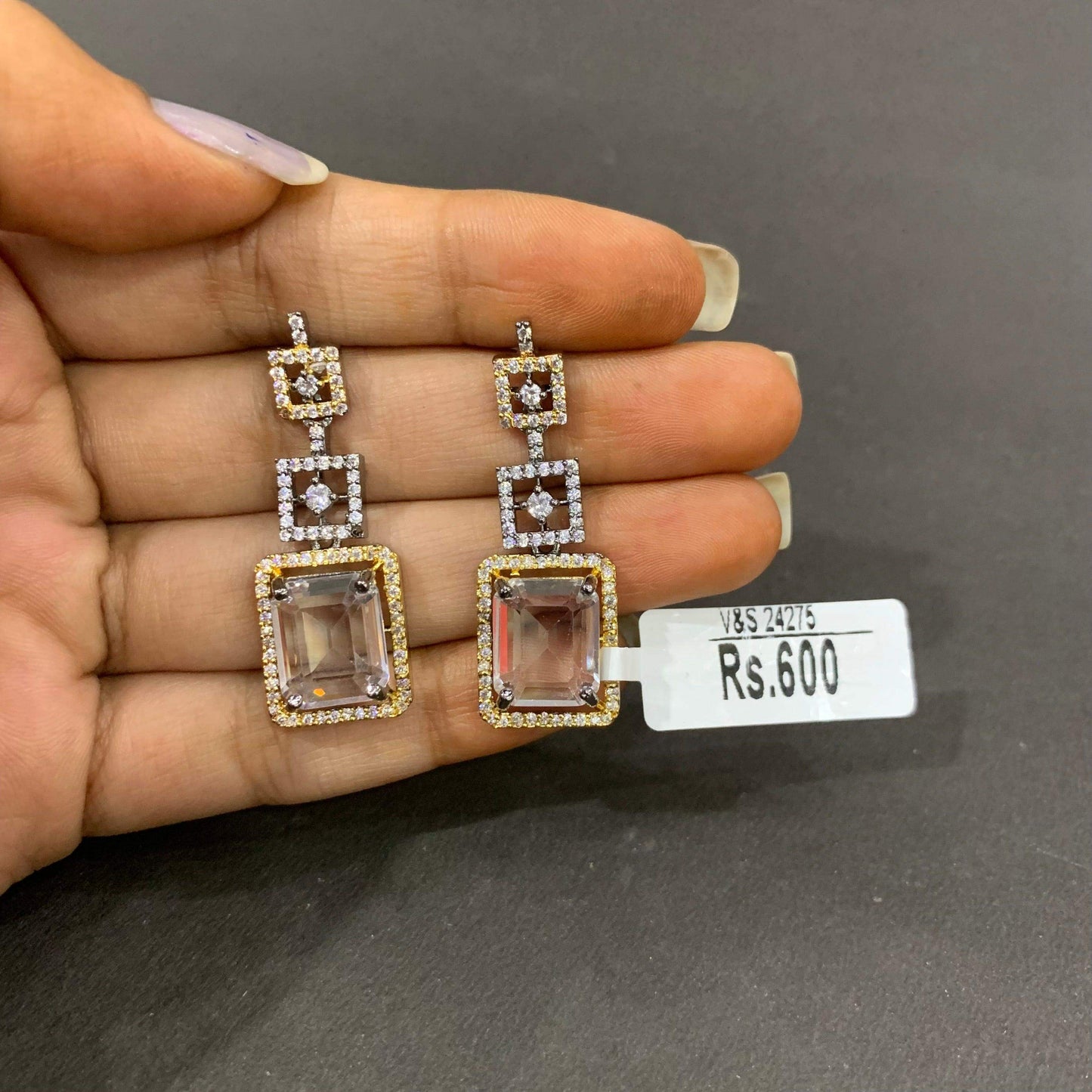 Zircon Earrings 466556 - Vijay & Sons