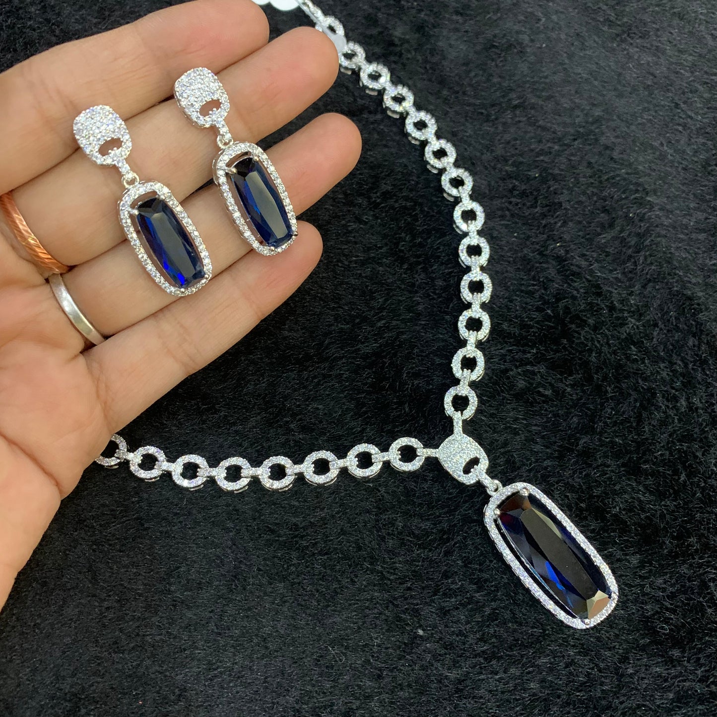 Zircon Necklace Set 478467 - Vijay & Sons